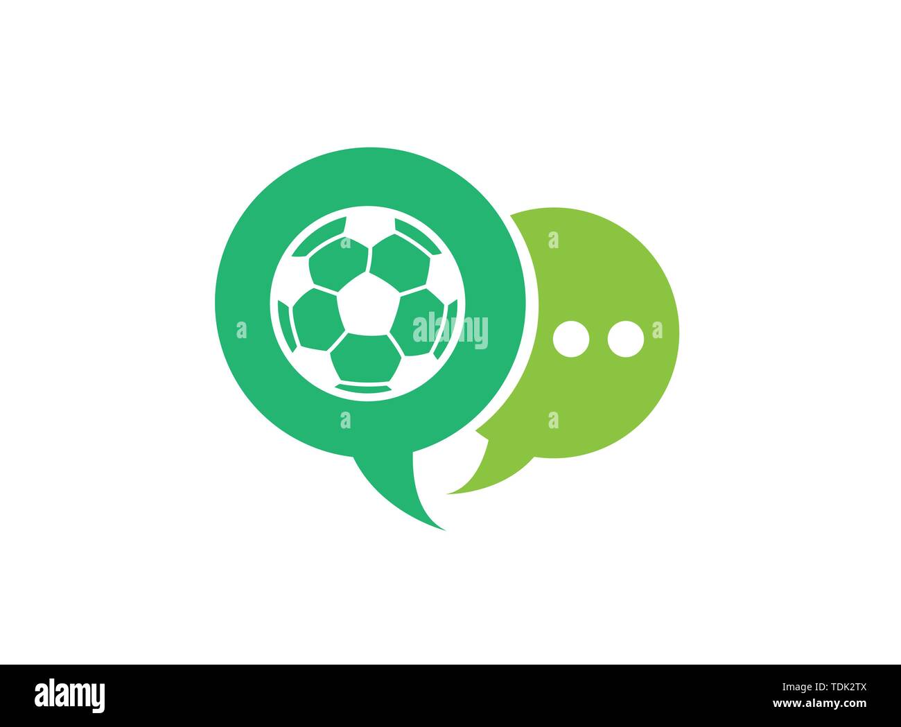 Il gioco del calcio per logo design illustrazione in una icona chat Illustrazione Vettoriale