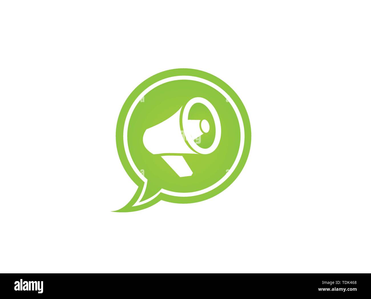 Megafono e amplificatore altoparlante logo design illustrazione in una icona chat Illustrazione Vettoriale