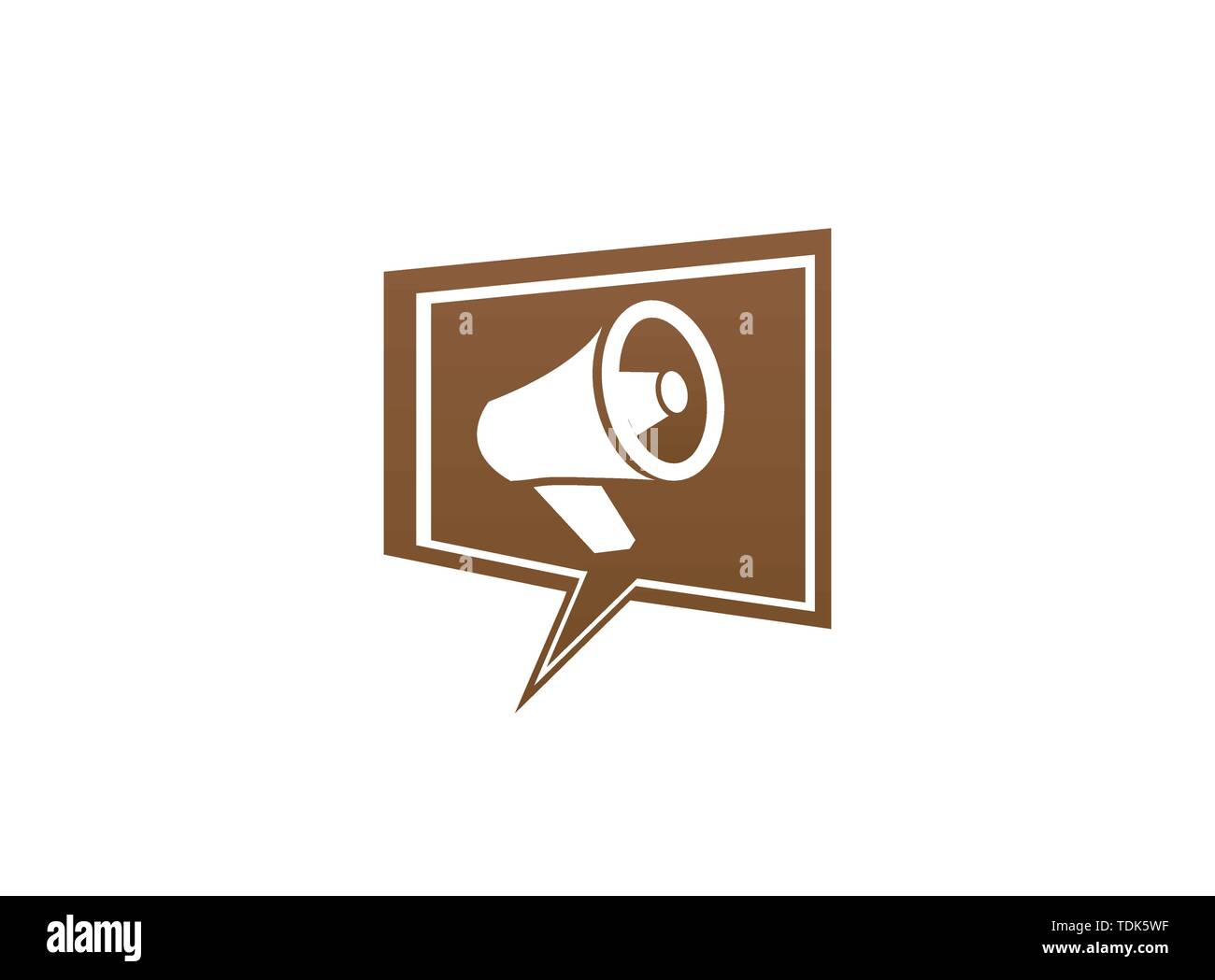 Megafono e amplificatore altoparlante logo design illustrazione in una icona chat Illustrazione Vettoriale