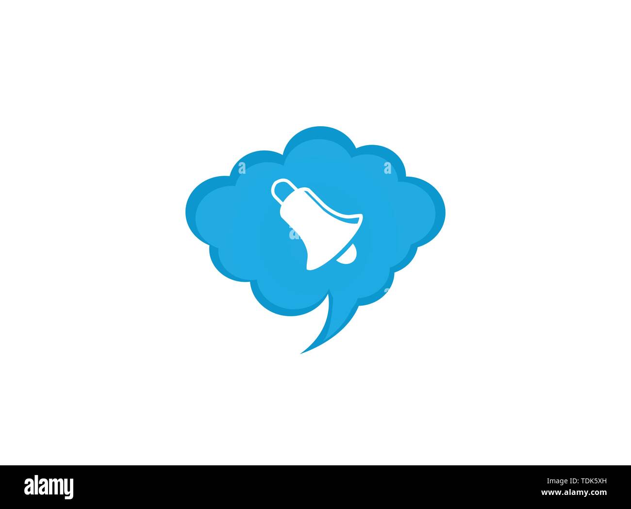 Bell anello per logo design illustrazione nell'icona chat Illustrazione Vettoriale