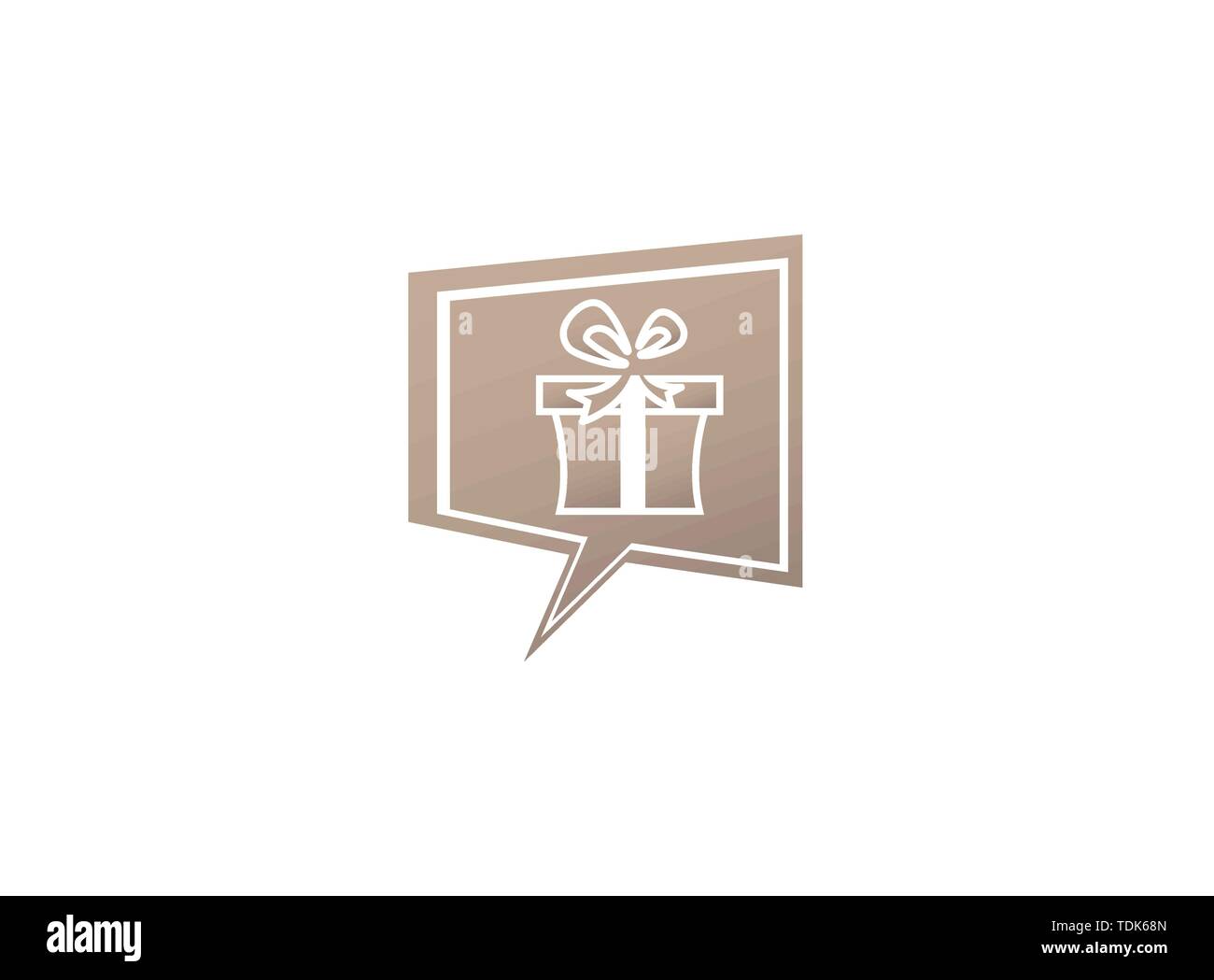 Confezione regalo e una sorpresa per il logo design illustrazione nell'icona chat Illustrazione Vettoriale
