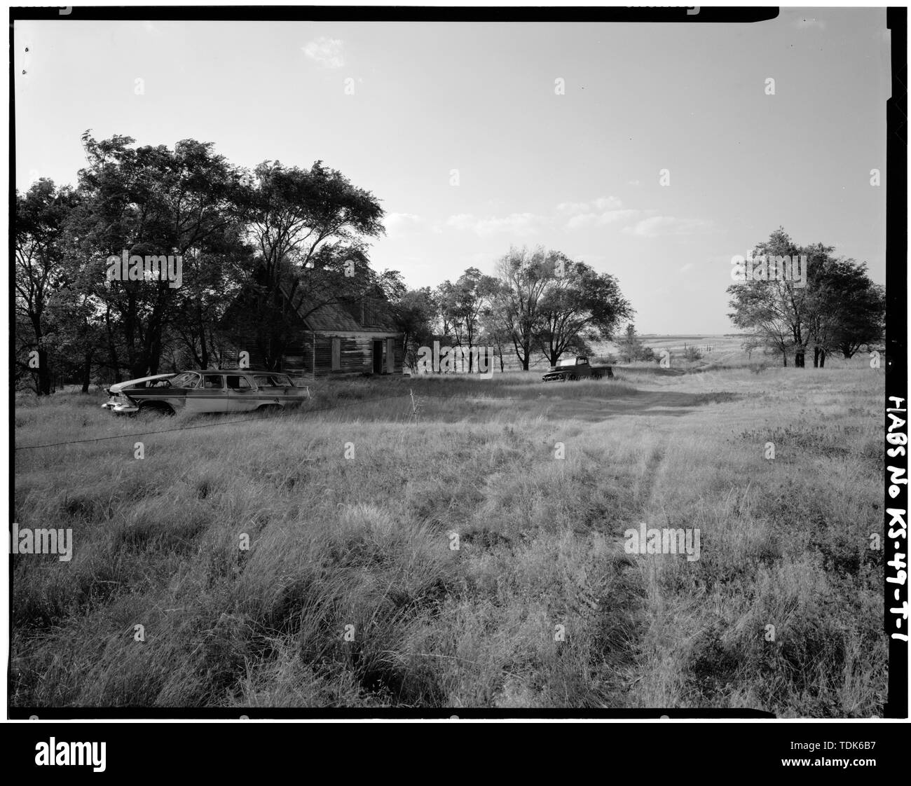 Vista complessiva e la vista di oriente anteriore e lato sud. Vista verso nord-ovest - Henry Williams House, Nicodemo, Graham County, KS; Williams, Henry; Fraser, Clayton B, fotografo Foto Stock