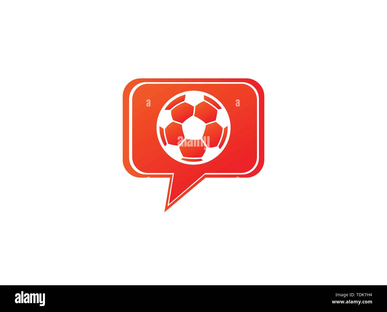 Il gioco del calcio per logo design illustrazione in una icona chat Illustrazione Vettoriale