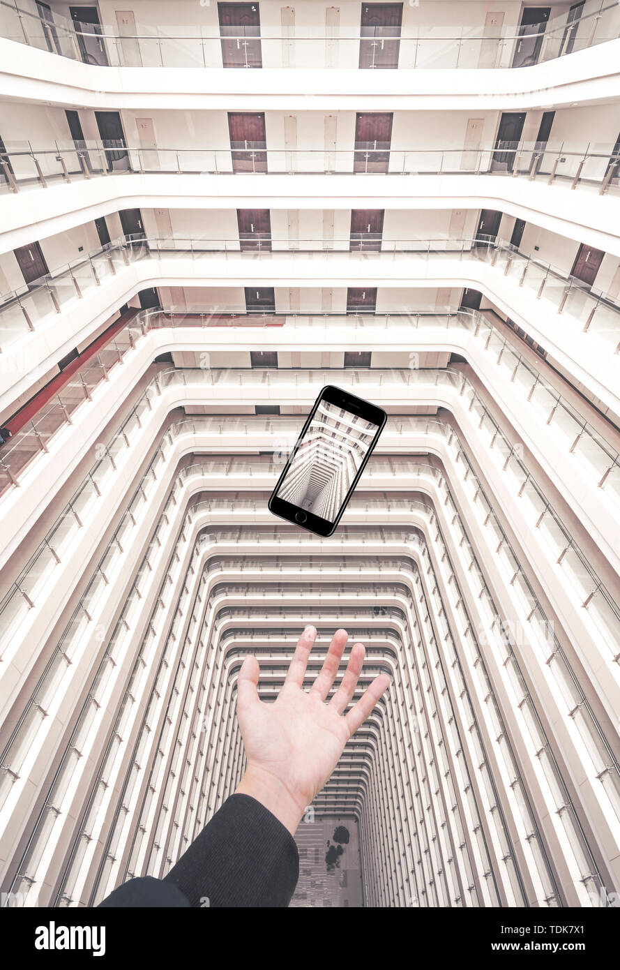 Un molto strutturato edificio nel centro Maoye a Chengdu Foto Stock