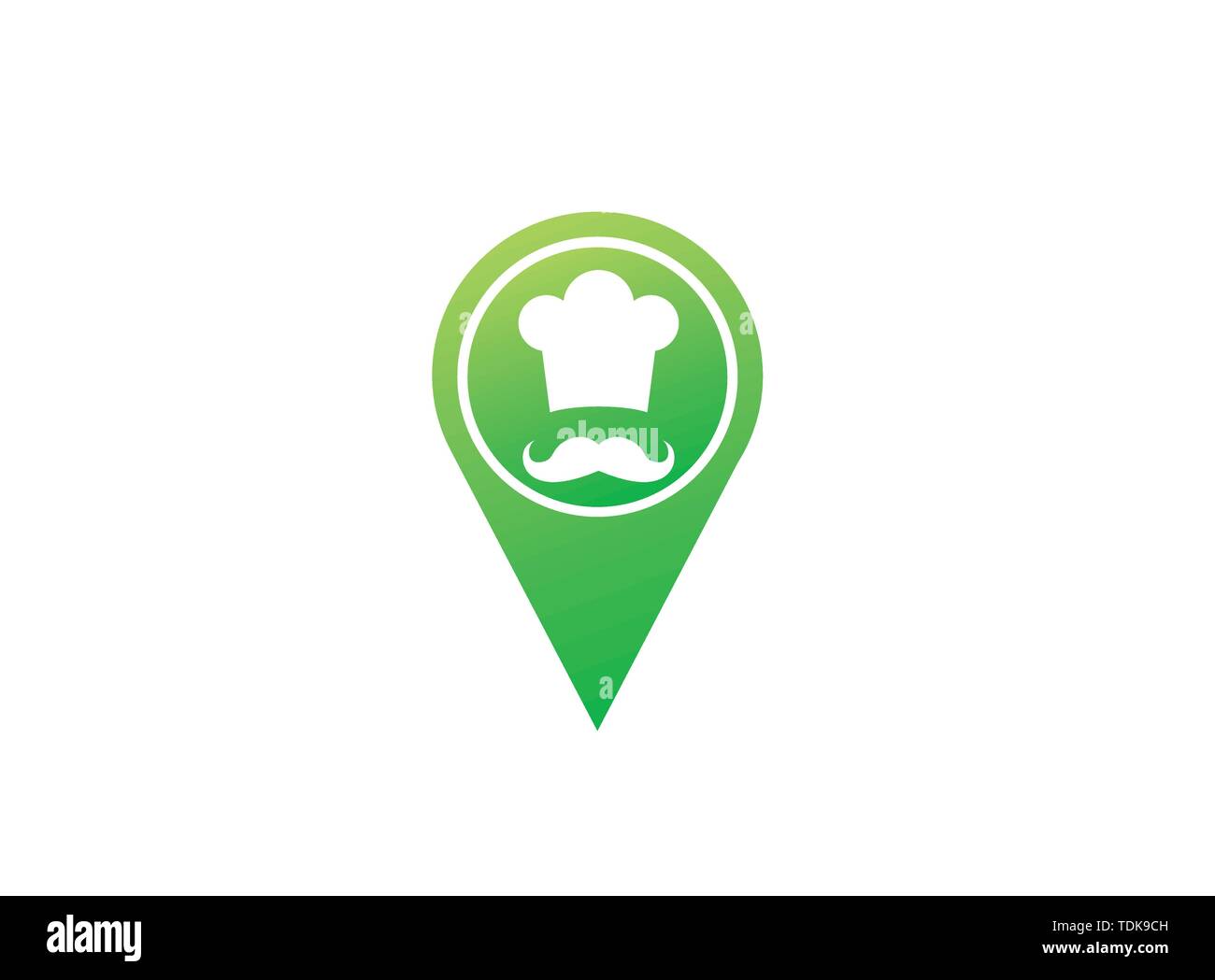 Fornello con i baffi sorriso e indossare un grande cappello logo design illustrazione in una forma Illustrazione Vettoriale