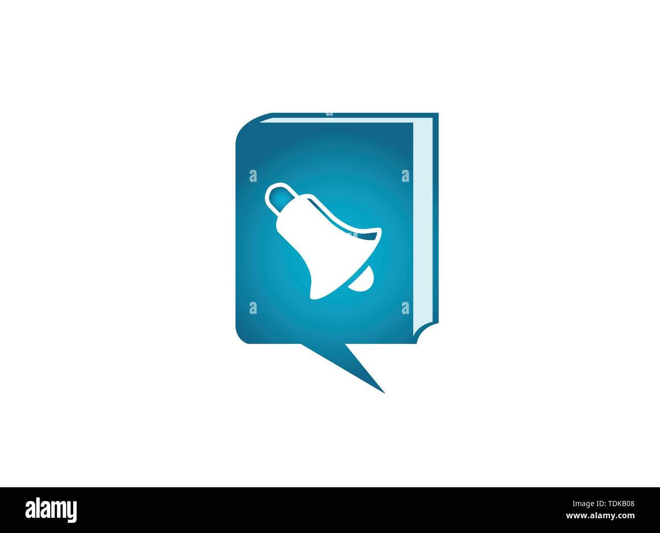 Bell anello nell'icona chat logo design illustrazione vettore su sfondo bianco Illustrazione Vettoriale
