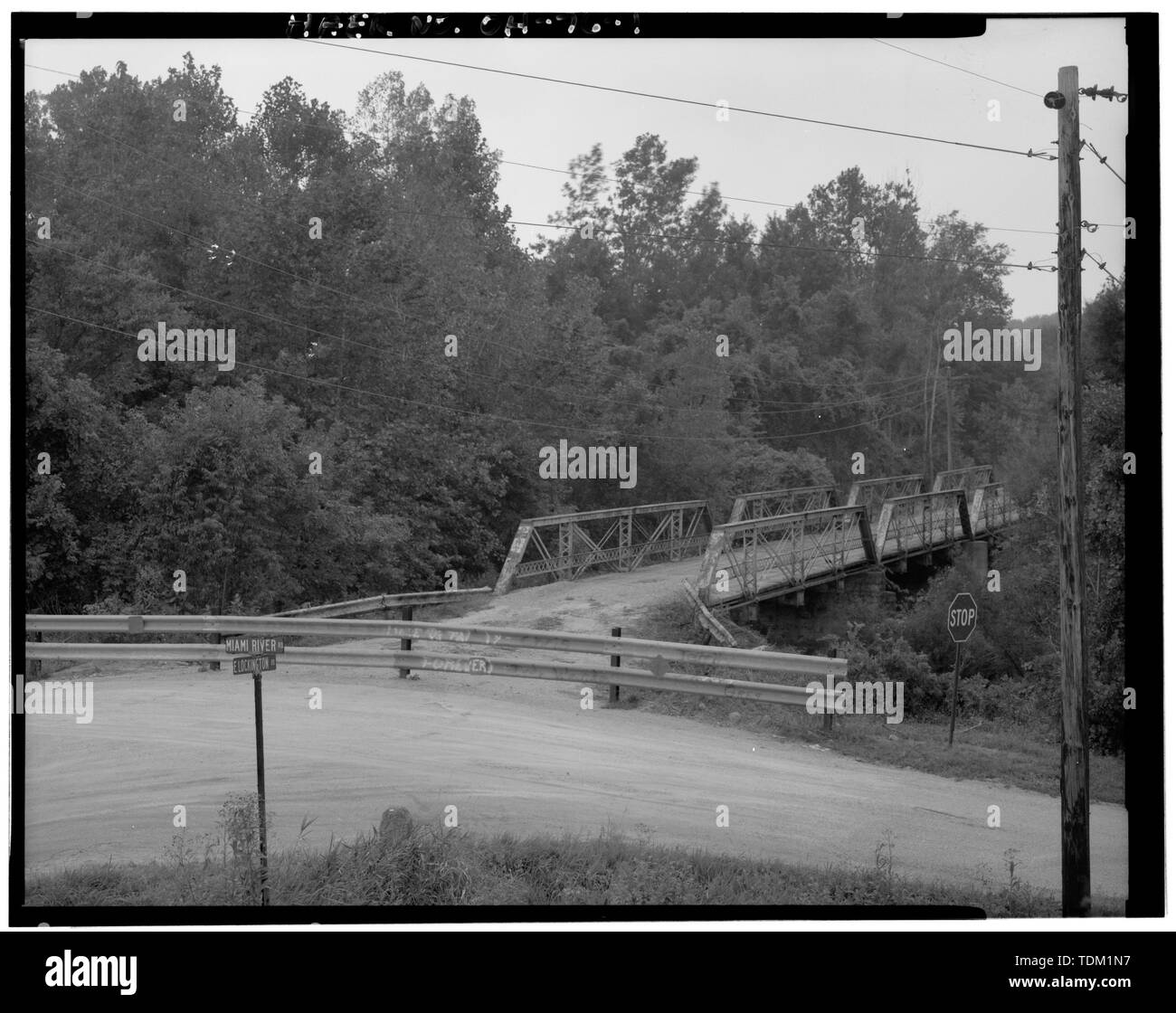 Vista generale di Oriente e Nord i lati. Guardando da nord-est verso sud-ovest. - Est Lockington Road Bridge Spanning Grande Fiume Miami, Lockington, Shelby County, OH Foto Stock