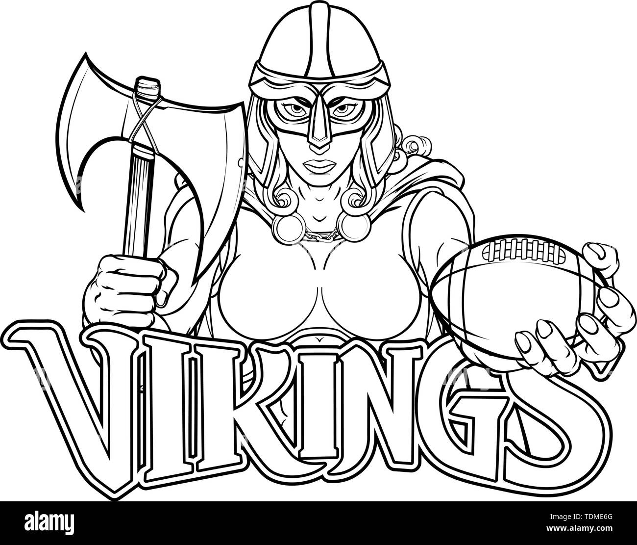 Viking Trojan Celtic cavaliere guerriero di calcio donna Illustrazione Vettoriale
