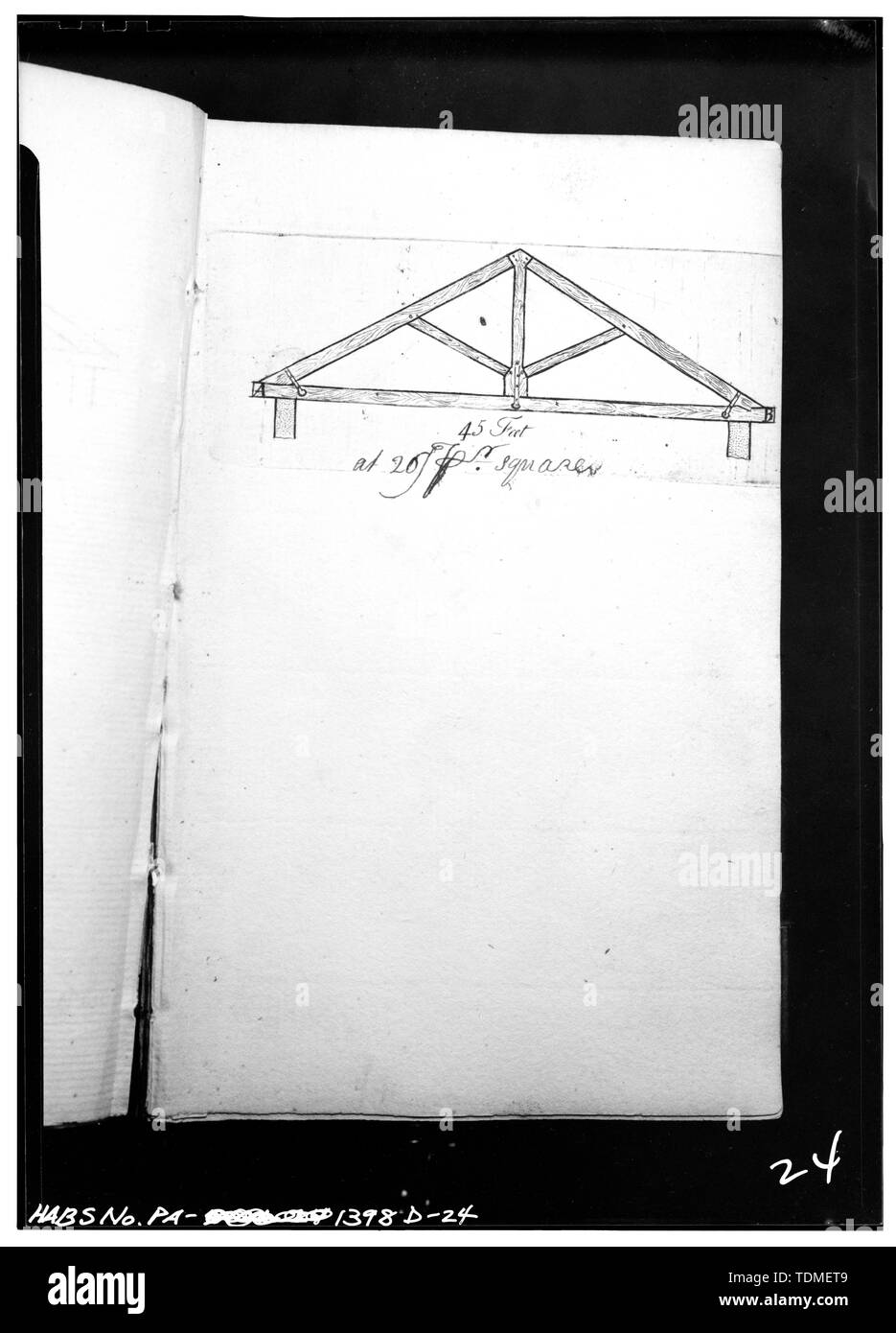 Fotocopia della pagina del titolo, ex libris, certificato di appartenenza e le piastre che illustra esempi di carpentieri lavoro pubblicato in Articoli di falegnami' Company di Philadelphia e le loro regole per la misurazione e la valorizzazione casa falegnami di lavoro (Philadelphia- Hall e Sellars, 1786). - Falegnami' Company, regola libro (manuale di falegnameria), Philadelphia, Contea di Philadelphia, PA Foto Stock