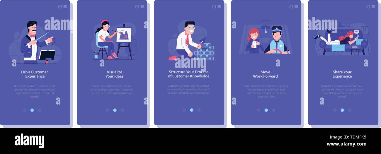 Online Marketing Business concetto UI illustrazioni piatta Illustrazione Vettoriale