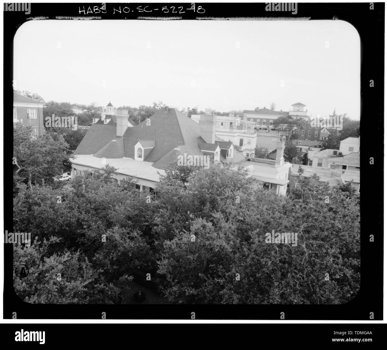 Immagine fotogrammetrica- Vista aerea angolo sud-est - Carrington-Carr House, 2 sale Street, Charleston, Contea di Charleston, Sc Foto Stock