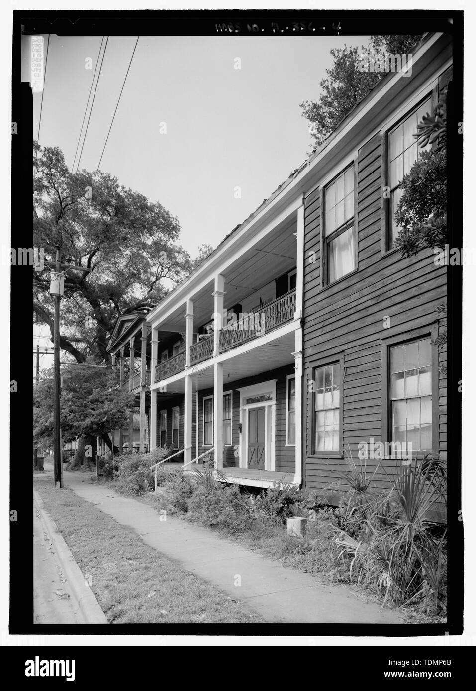 Vista prospettica - Florida House, 20 e 23 a sud di Third Street, Fernandina Beach, Nassau County, FL Foto Stock