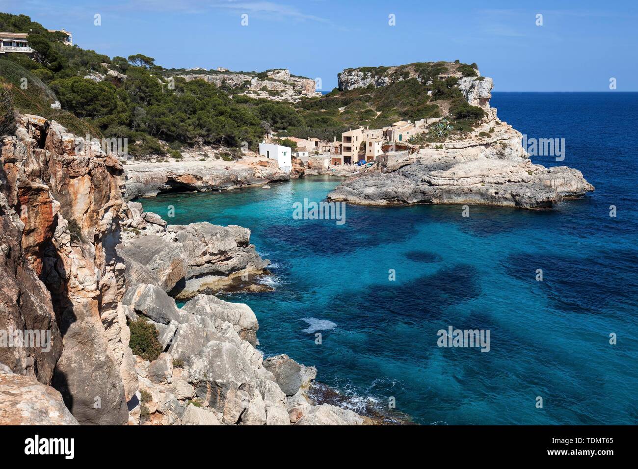 Cala S'Almunia, Sa Comuna, vicino a Cala Llombards, Maiorca, isole Baleari, Spagna Foto Stock