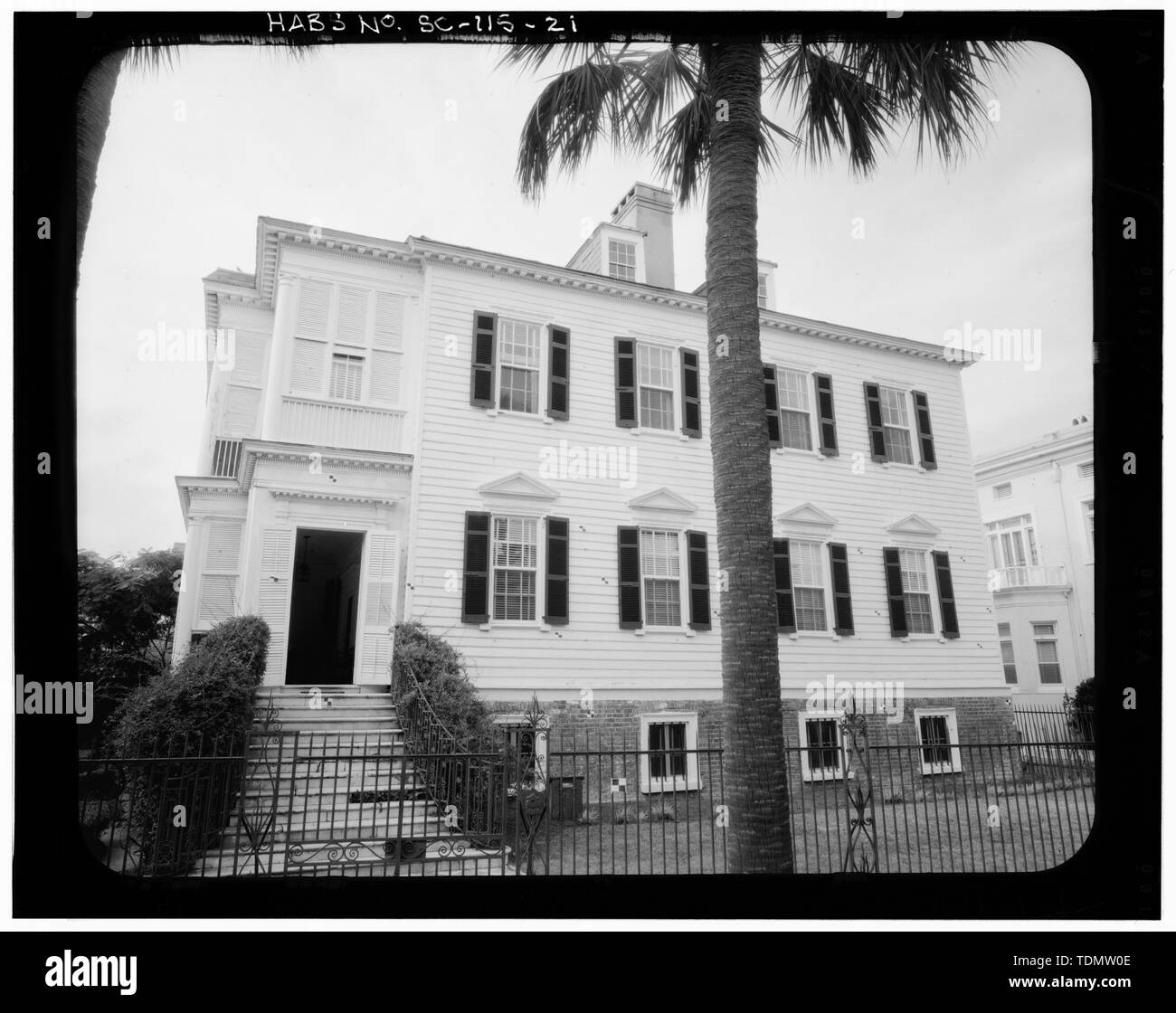 Immagine fotogrammetrica- Sud, anteriore, Dettaglio voce - William Washington House, 8 South Battery Street, Charleston, Contea di Charleston, Sc; prezzo, Virginia B, trasmettitore Foto Stock