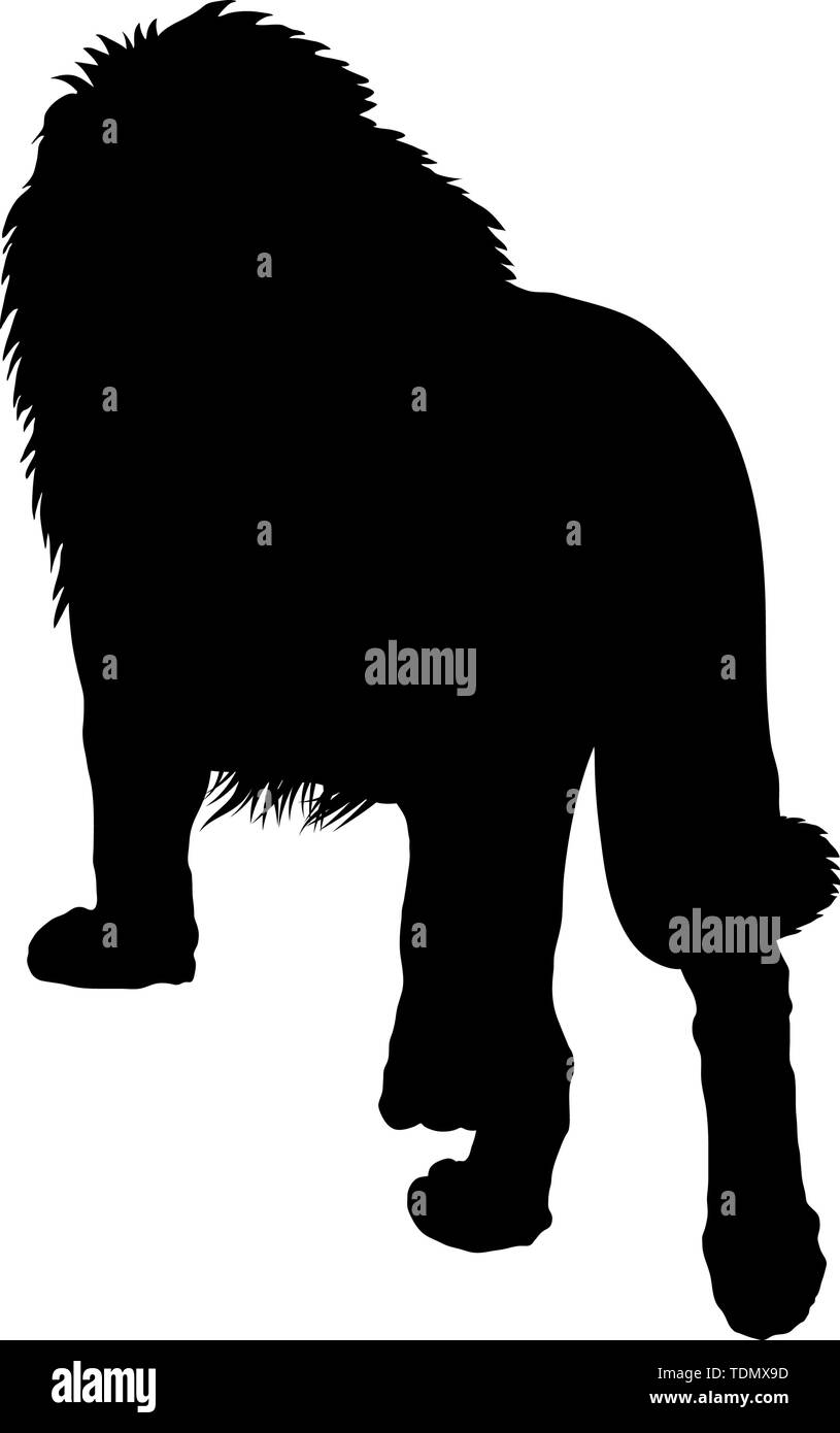 Silhouette di Lion. Altamente dettagliata Design liscio. Illustrazione Vettoriale. Illustrazione Vettoriale
