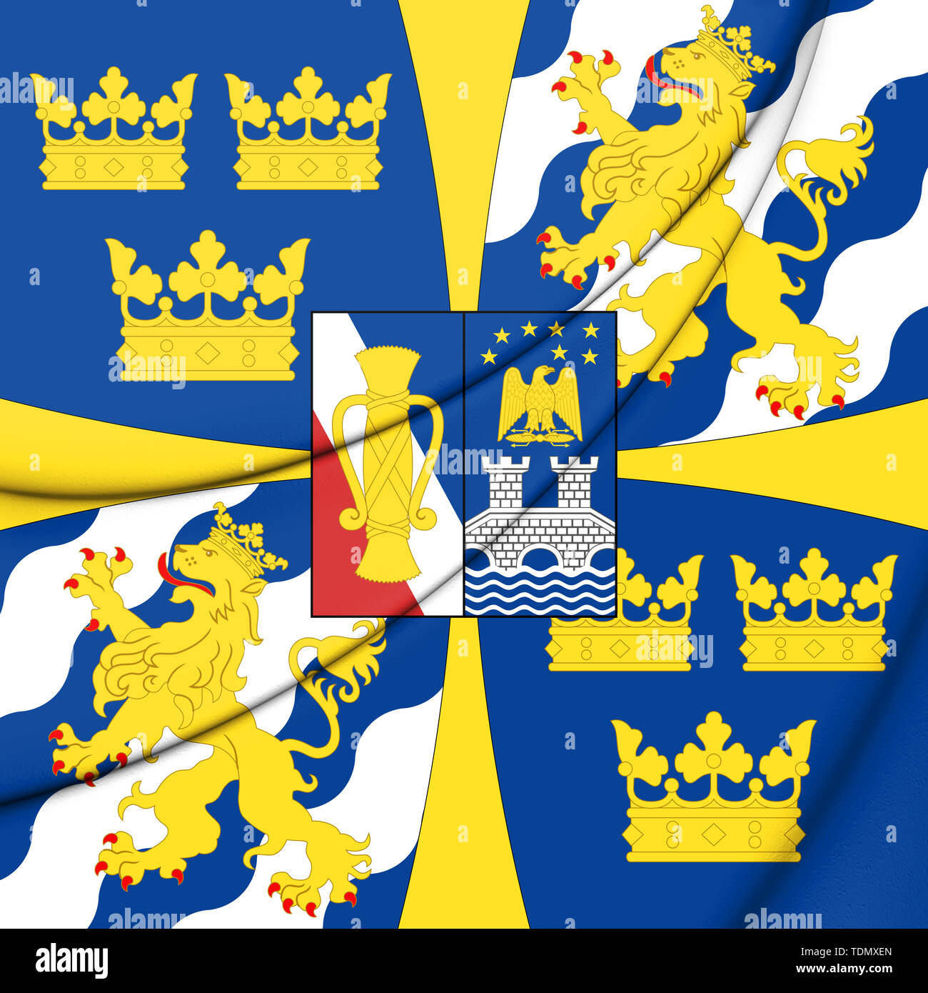 3D Re di Svezia Personal Command Sign. 3D'illustrazione. Foto Stock