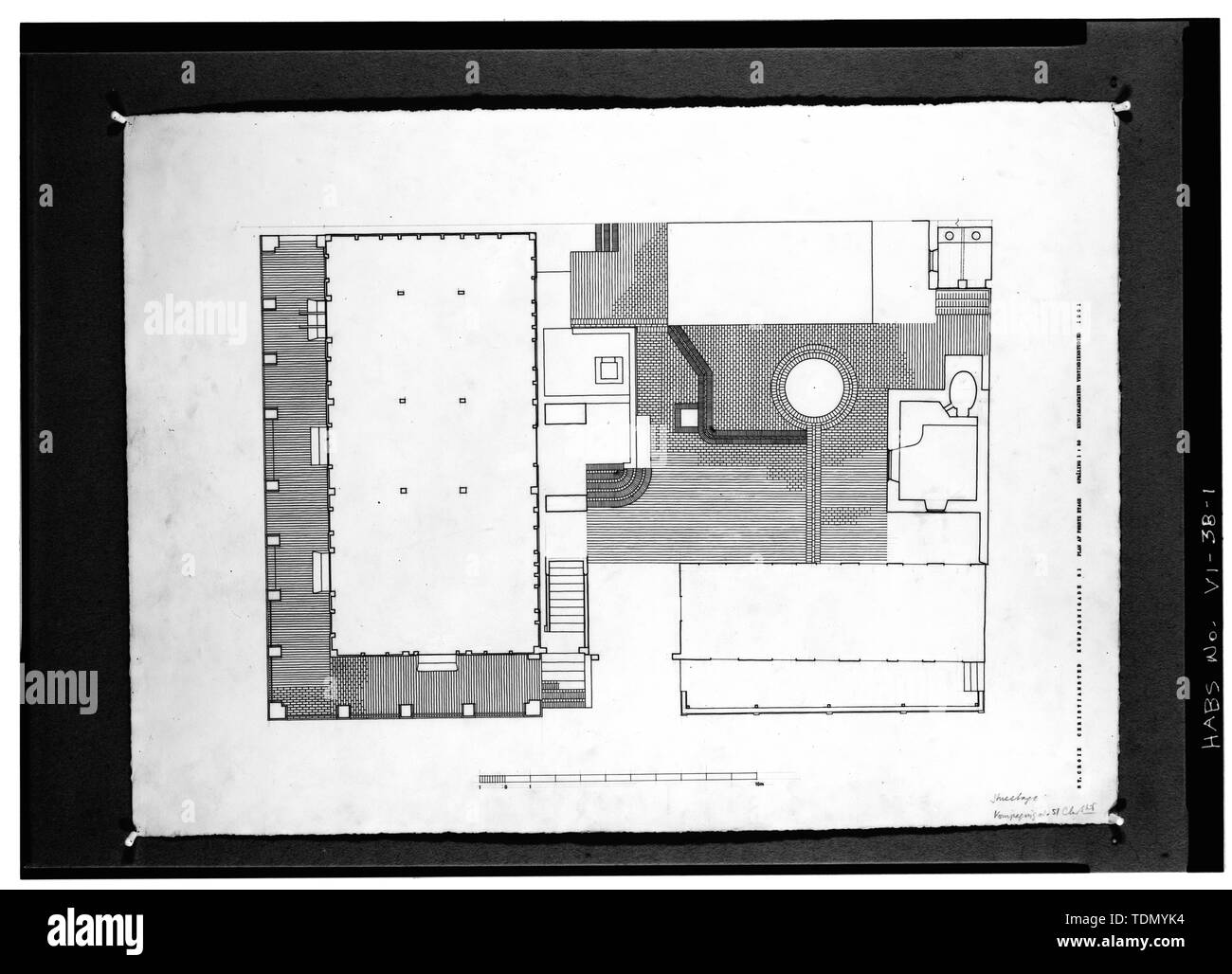 Piano di primo piano, che mostra il blocco principale e fuori di edifici - Kompagnigade 51 (Casa), 51 società Street, Christiansted, St. Croix, VI Foto Stock