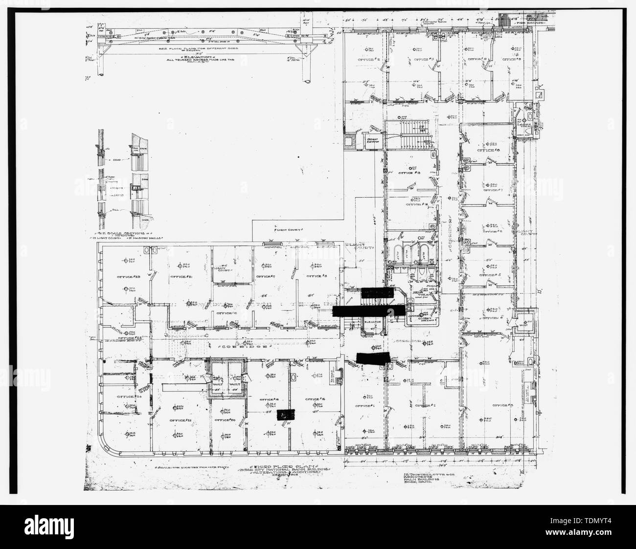 Piano di terzo piano, tipico OFFICE SPACE - Boise City National Bank, 805 West Idaho Street Boise, Ada County, ID Foto Stock