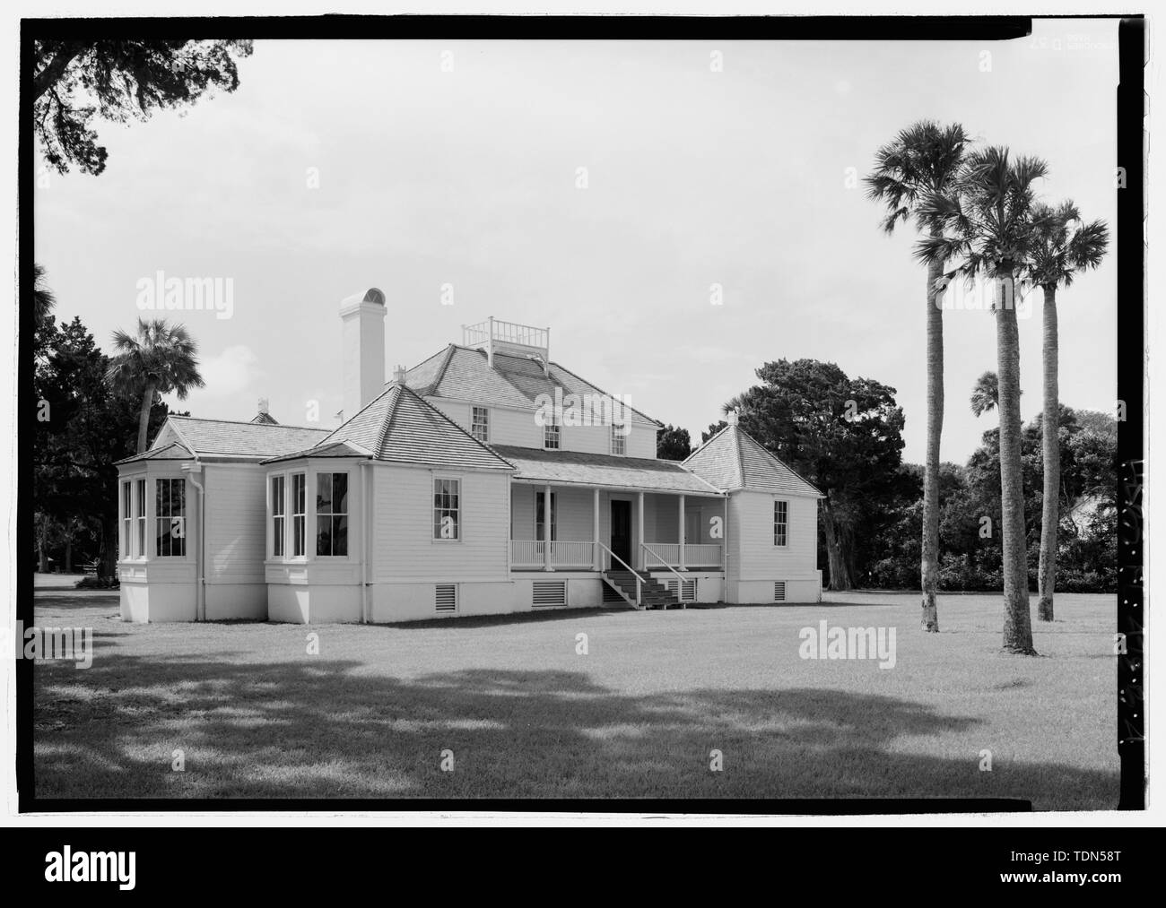 Vista prospettica guardando verso sud-ovest - Kingsley Plantation, House, 11676 Palmetto Avenue, Jacksonville, Duval County, FL Foto Stock