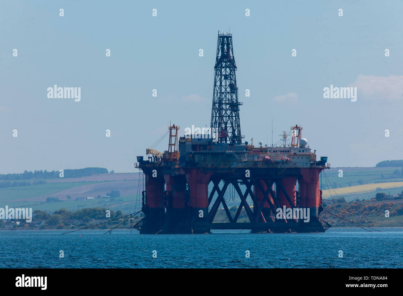 Oil Rig, Firth of Moray, Scotland, Regno Unito Foto Stock