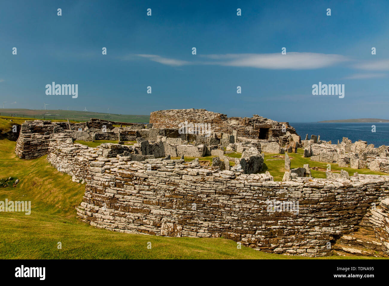 Broch di Gurness, Orkney Island, Scotland, Regno Unito Foto Stock