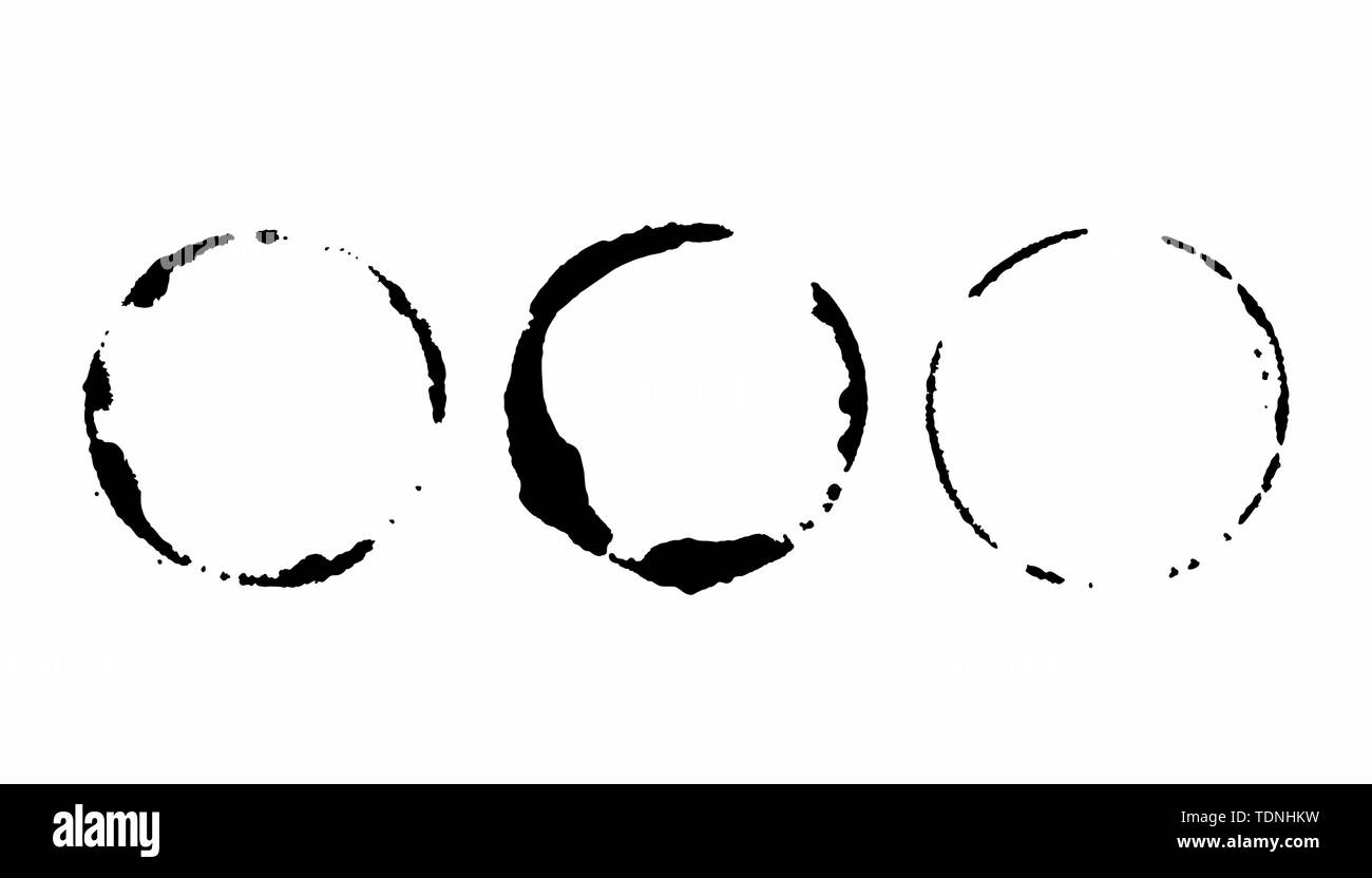 Set di Vector grunge cerchio i tratti di pennello per telai ed elementi di design. Illustrazione Vettoriale