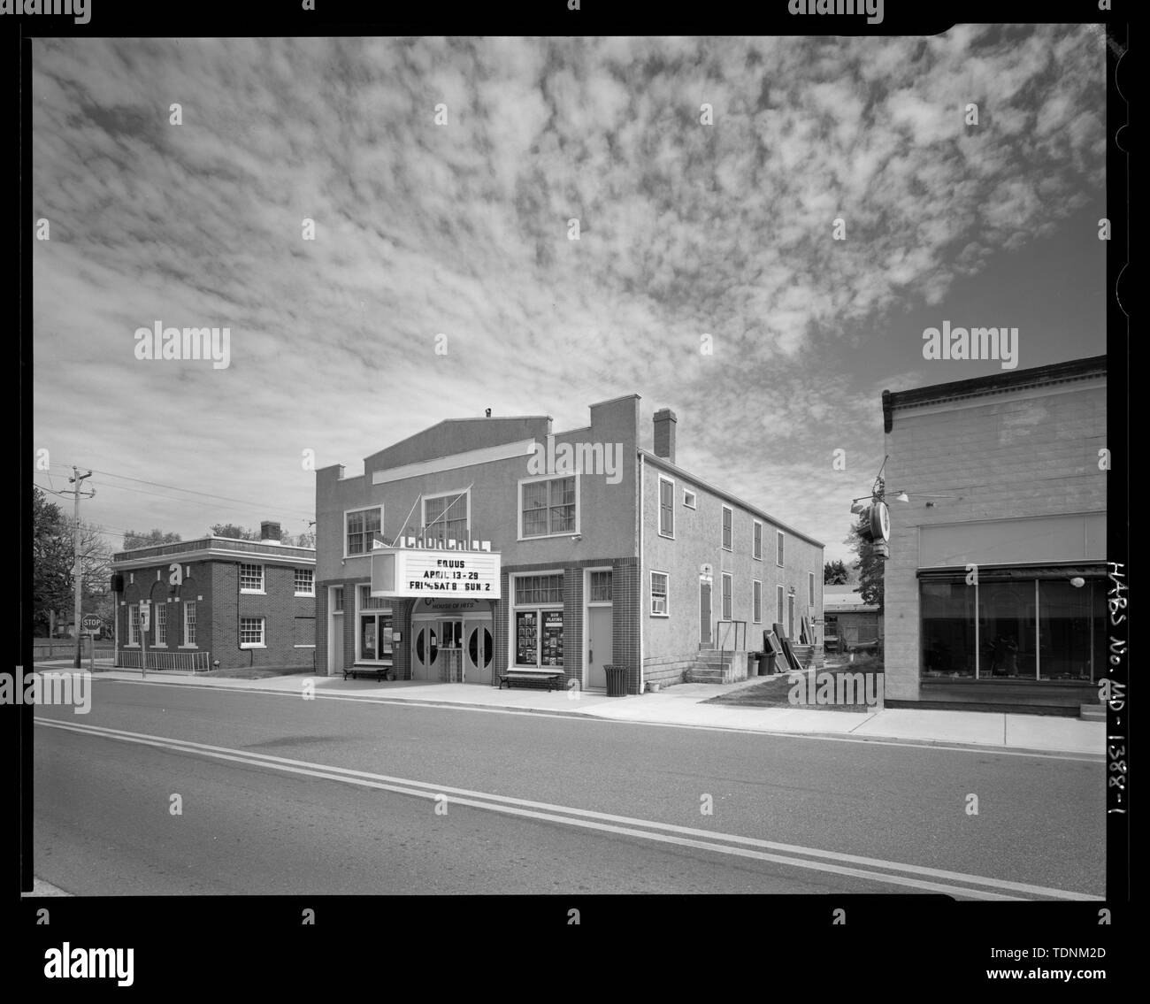 Vista prospettica da sud. - Church Hill Theatre, 103 Walnut Street, Church Hill, Queen Anne's County, MD Foto Stock