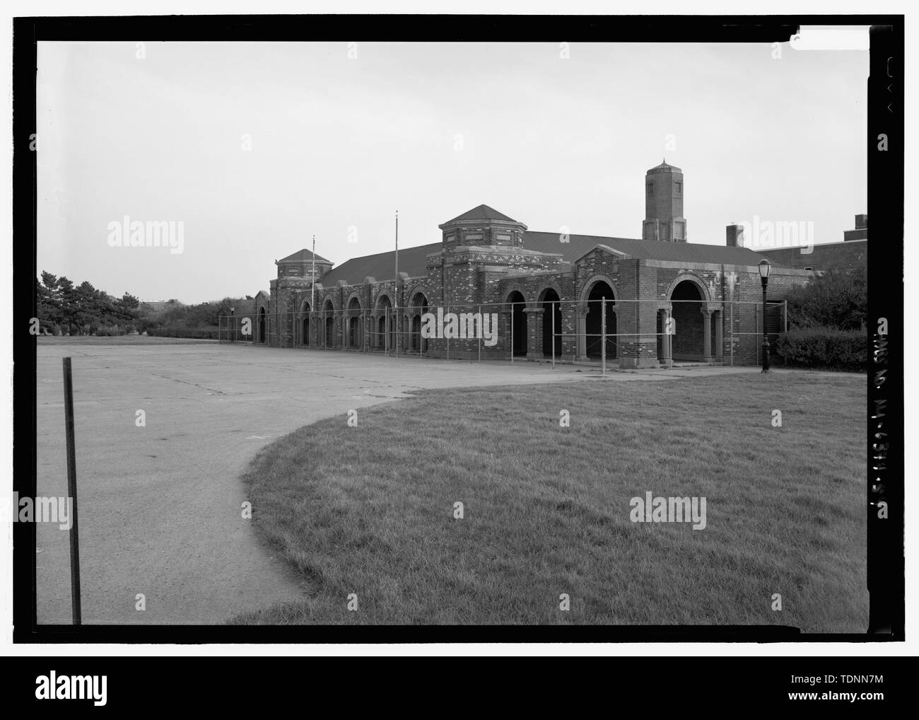 Vista prospettica guardando da nord-ovest - Jacob Riis Park, Rockaway punto, Queens County, NY Foto Stock