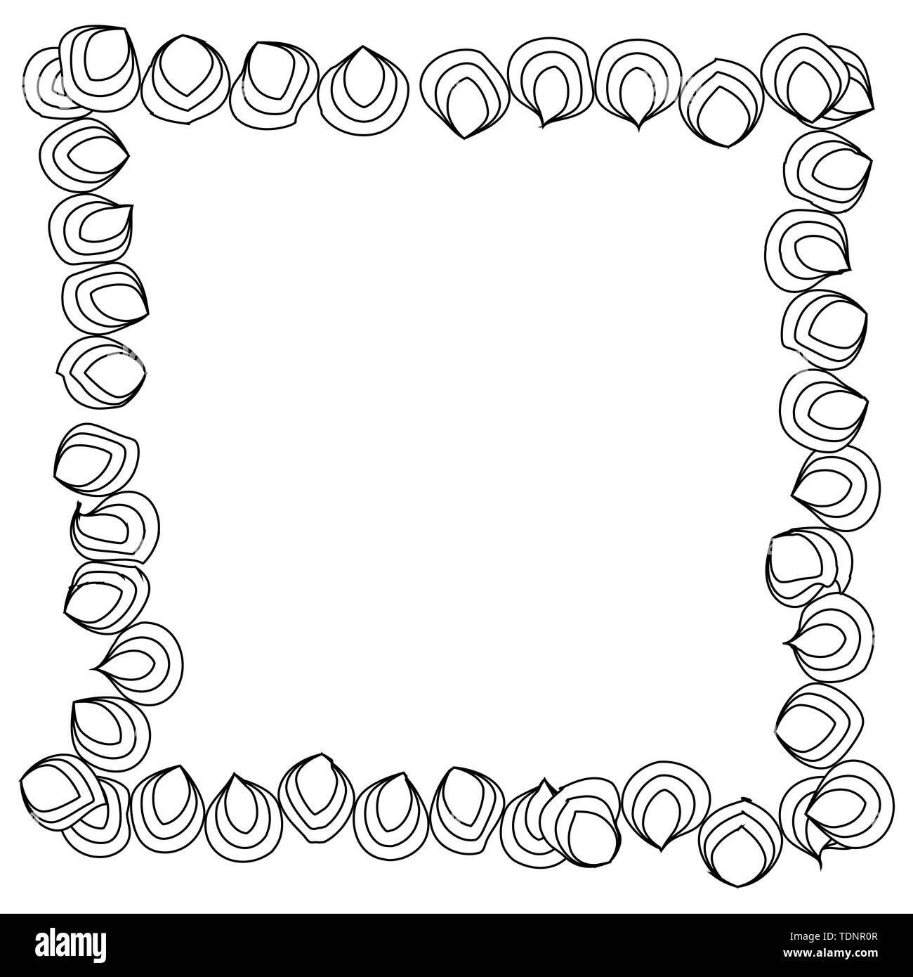 Cornice floreale. libro da colorare per pazienti adulti e bambini di età superiore o come biglietto di auguri per il compleanno, il giorno di San Valentino o invito a nozze Immagine e