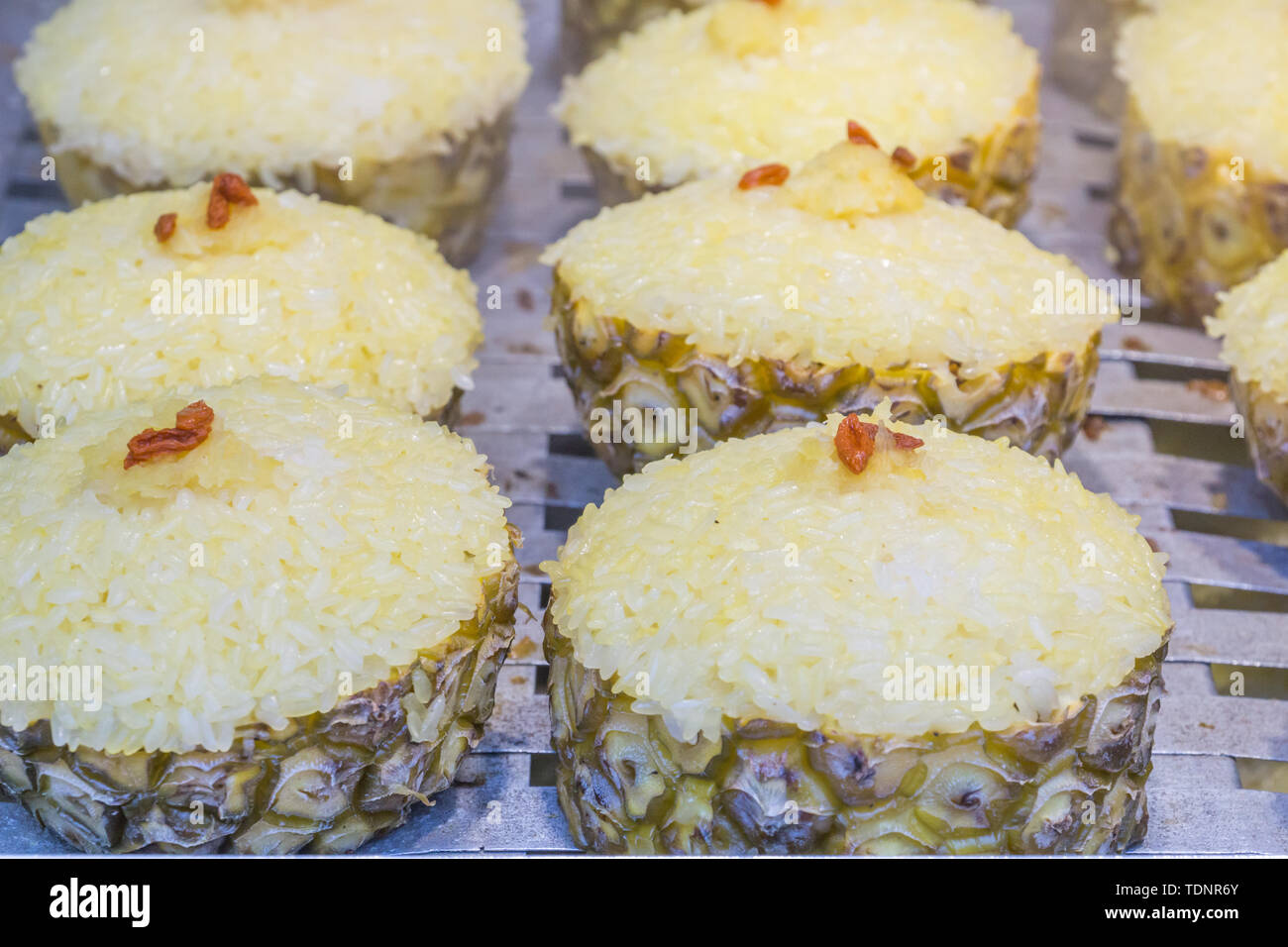 Spuntino cinese ananas riso close-up Foto Stock