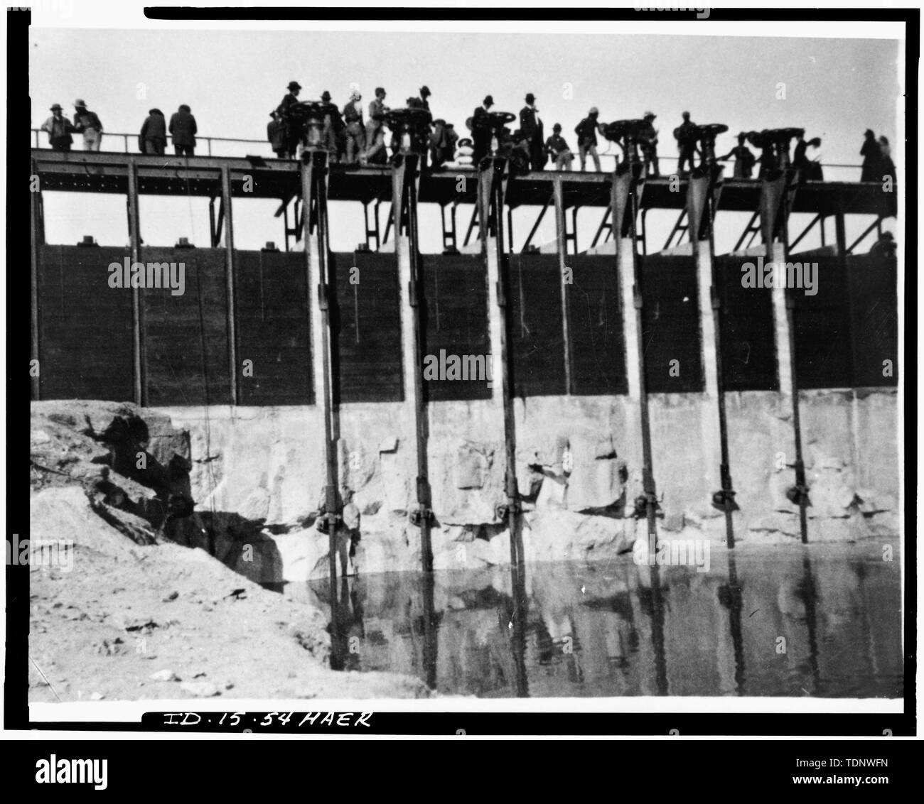 Fotocopia della fotografia (originale situato in Univ. di Denver raccolta). - Milner diga e del canale principale- Twin Falls Canal Company, sul fiume Snake, 11 miglia ad ovest della città di Burley, Idaho, Twin Falls, Twin Falls County, ID Foto Stock