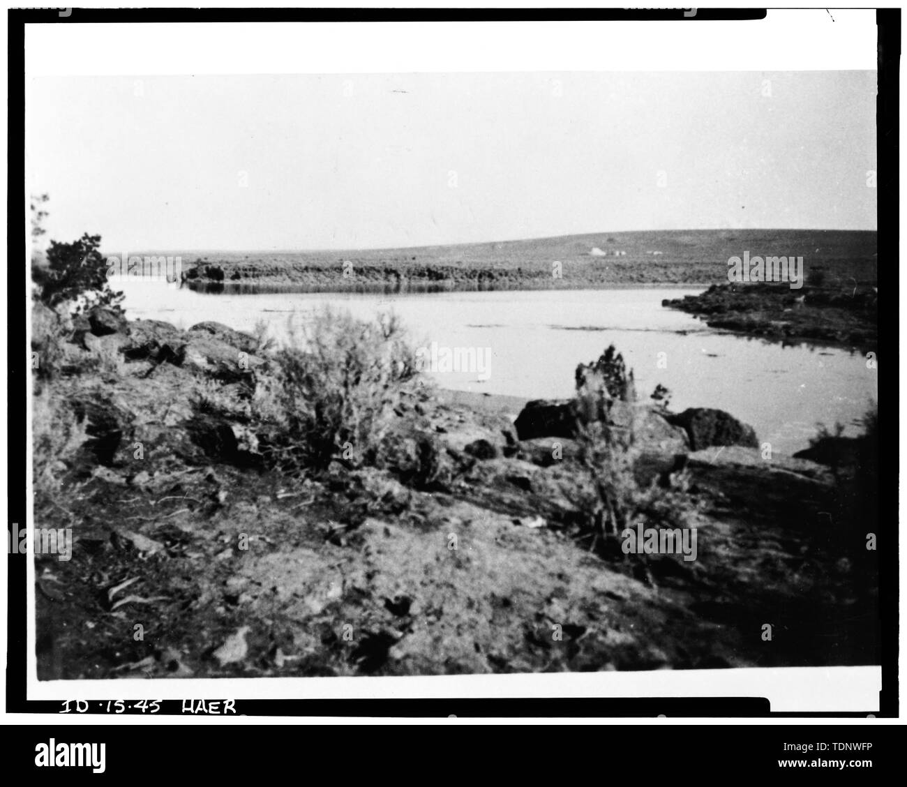 Fotocopia della fotografia (originale situato in Univ. di Denver raccolta). C.R. Savage, fotografo, marzo 1905. SNAKE RIVER DIETRO MILNER diga; MILNER serbatoio aumenta. - Milner diga e del canale principale- Twin Falls Canal Company, sul fiume Snake, 11 miglia ad ovest della città di Burley, Idaho, Twin Falls, Twin Falls County, ID Foto Stock