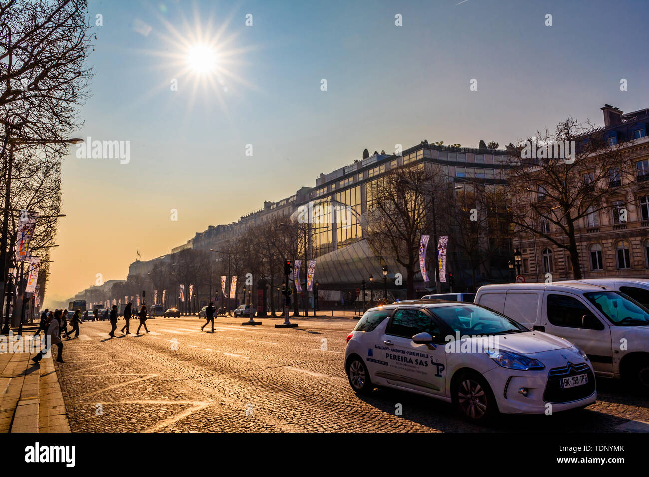 Champs-Elysees Boulevard, Parigi, Francia Foto Stock