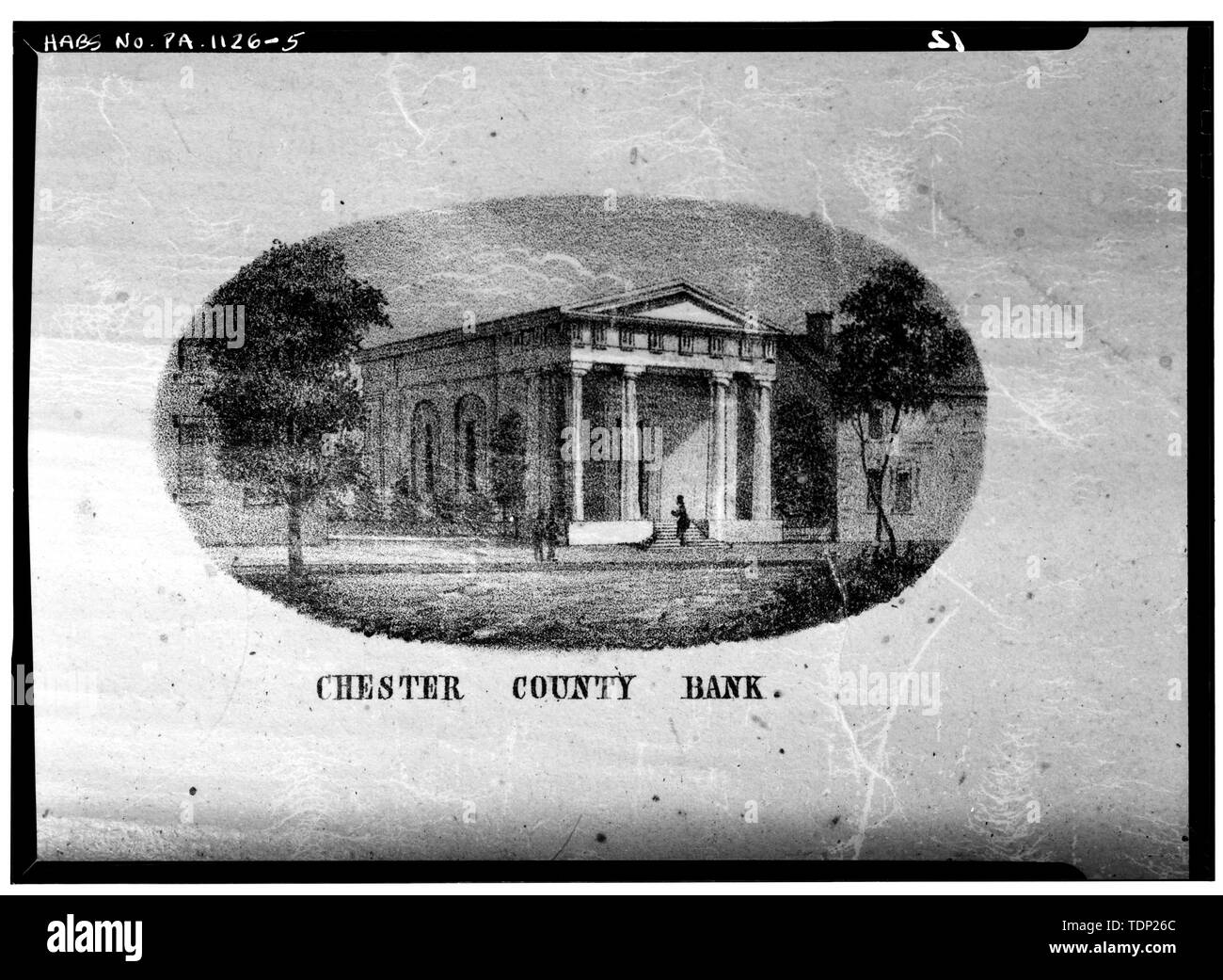 Fotocopia di illustrazione sulla mappa di Oriente e Occidente Gosen Township e il Borough di Westchester, pubblicato da Smith e Wistar, Philadelphia, Pennsylvania, 1849 lati ovest e nord, 1849 - Banca di Chester County, 17 North High Street, West Chester, Chester County, PA Foto Stock