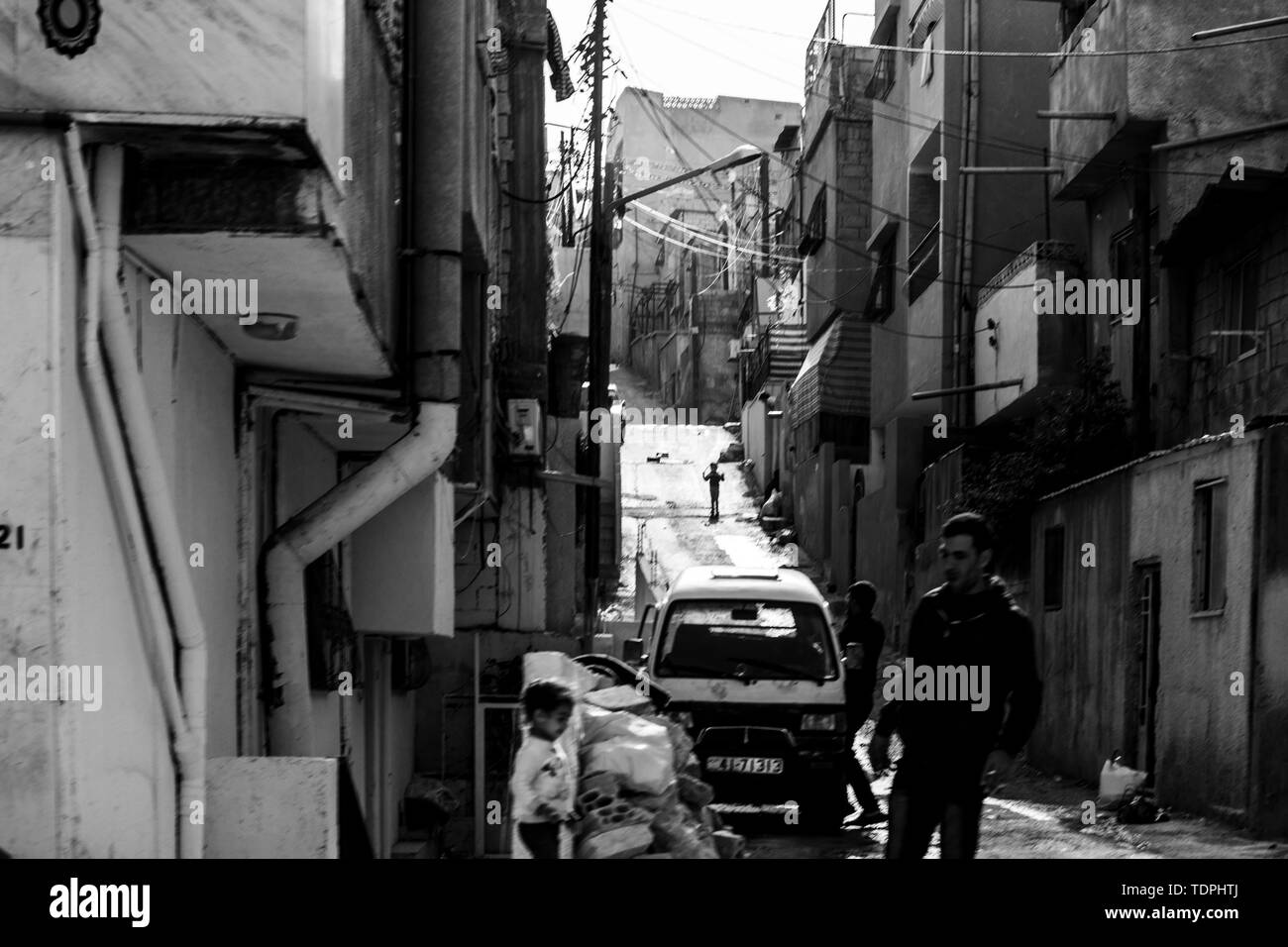 Giordania, Medio Oriente motorcades, veicoli, deserti, deserti, Gobi, antiche città, monumenti, piccole cittadine, piccoli borghi, Colosseo, vita, residenti, strade, strade, strade urbane Foto Stock