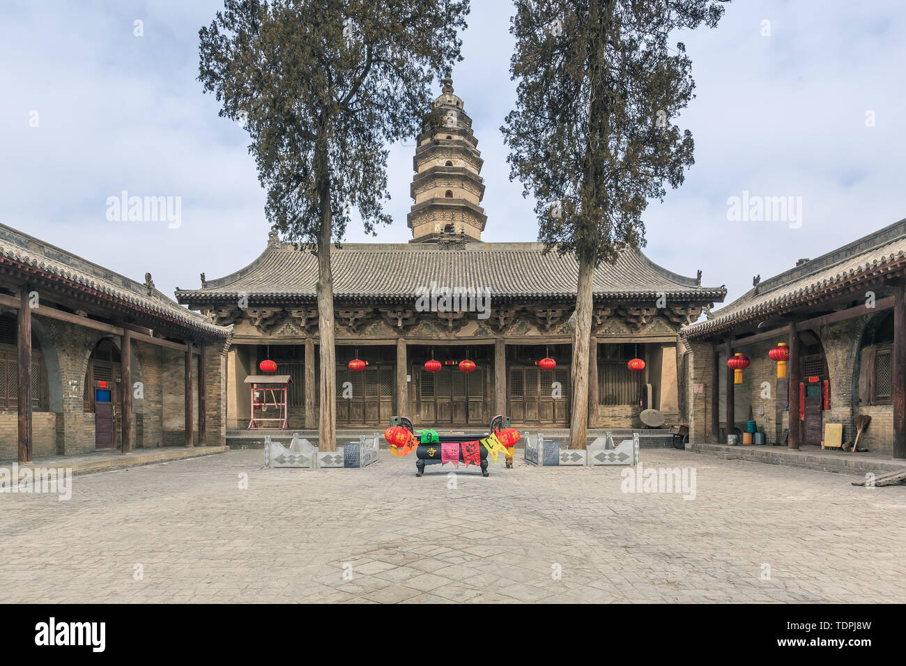 Architettura templare in Jin dinastia di Cixiang tempio in Pingyao, nella provincia di Shanxi Foto Stock