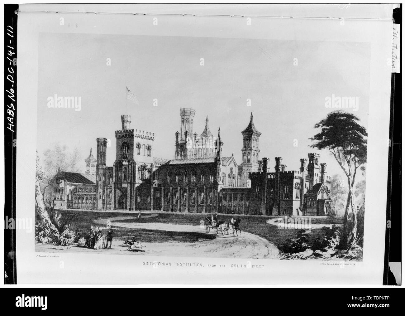 Fotocopia della piastra opposto pagina 108 in Owen, suggerimenti. SMITHSONIAN INSTITUTION DA SUD-OVEST - Smithsonian Institution Building, 1000 Jefferson Drive, tra il nono e il Dodicesimo strade, Southwest Washington, Distretto di Columbia, DC Foto Stock