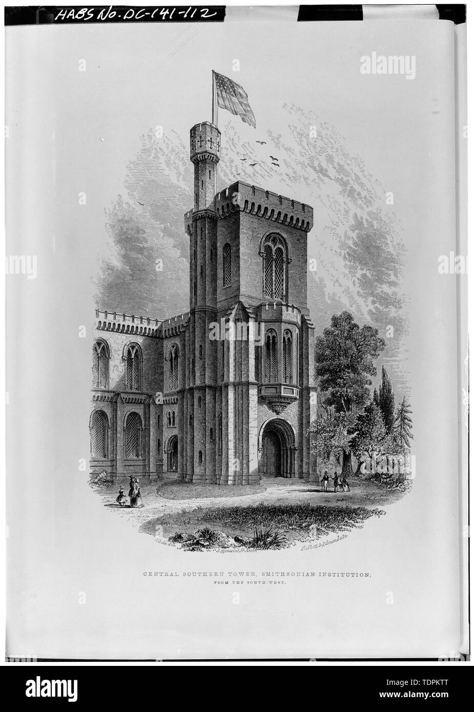 Fotocopia della piastra opposto pagina 43 in Owen, suggerimenti. Centrale torre meridionale, Smithsonian Institution; da sud-ovest - Smithsonian Institution Building, 1000 Jefferson Drive, tra il nono e il Dodicesimo strade, Southwest Washington, Distretto di Columbia, DC Foto Stock