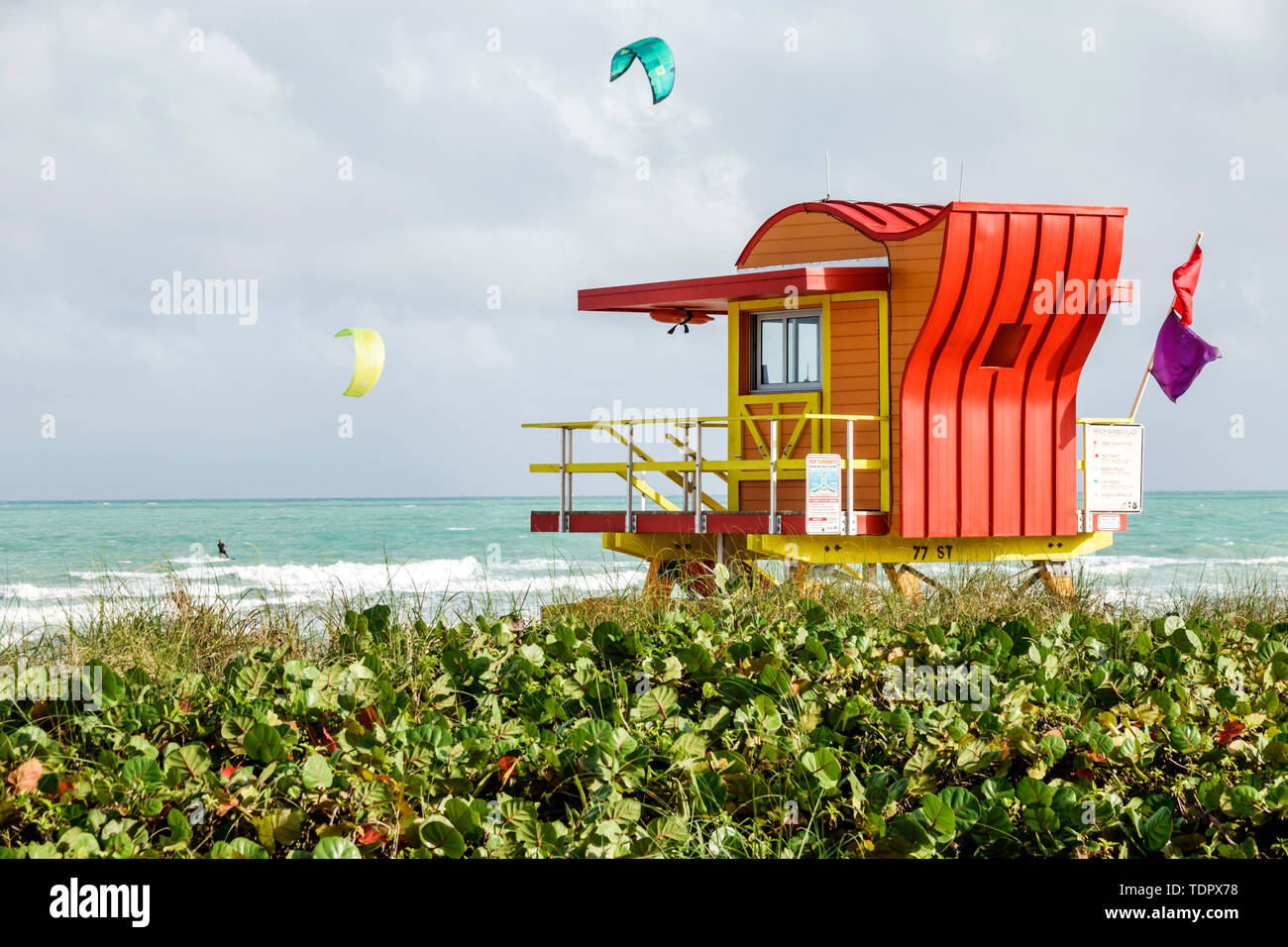 Miami Beach Florida, Oceano Atlantico, North Beach, Torre del bagnino, William Lane architetto design, FL190104030 Foto Stock