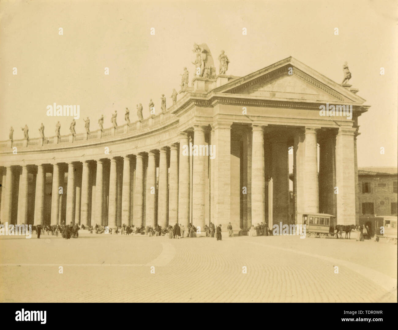 Colonnato di Piazza San Pietro, Roma, Italia 1890 Foto Stock