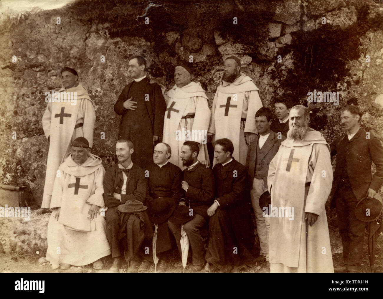 Un gruppo di monaci del Mont Lorate, Francia 1890 Foto Stock