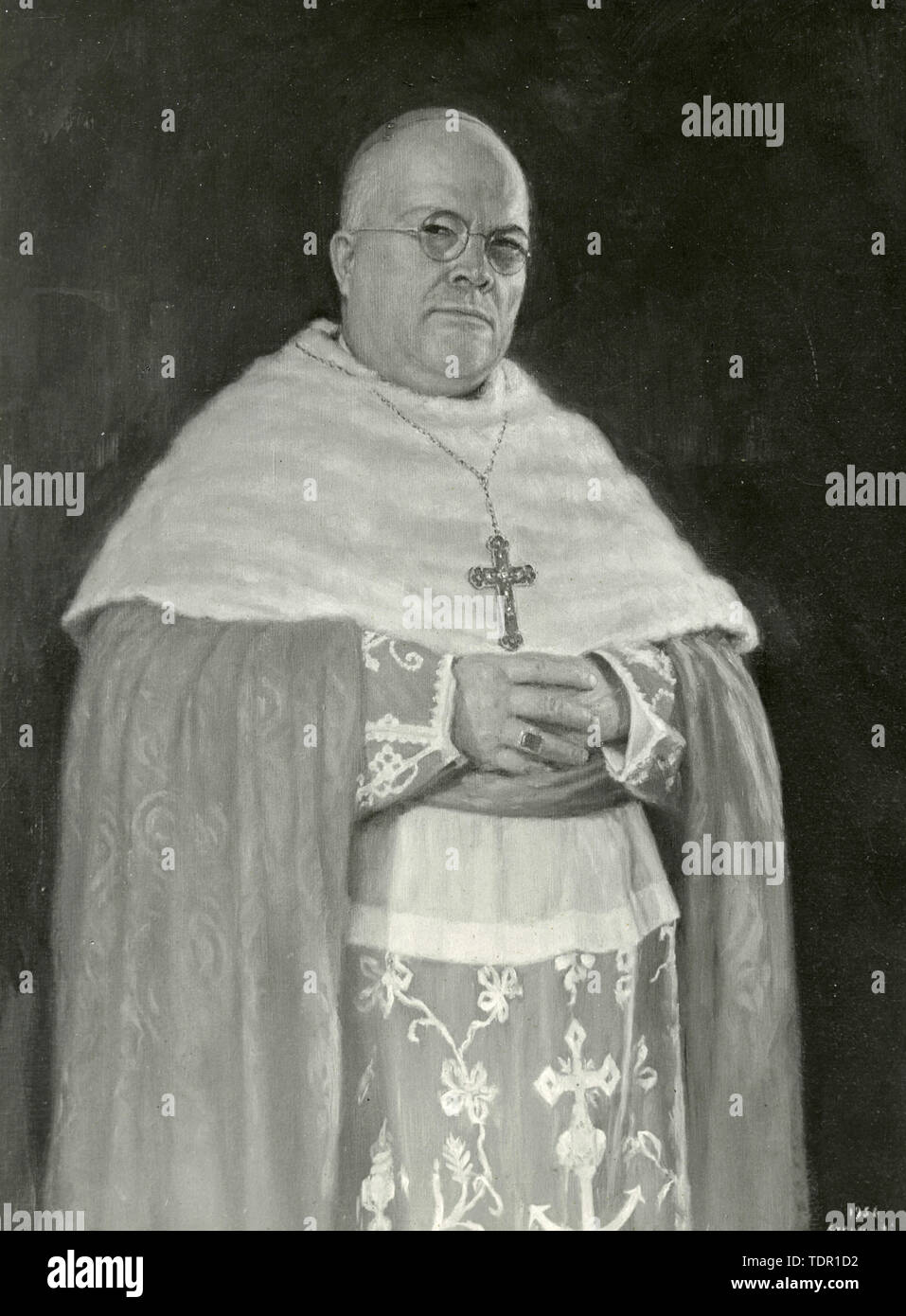 Ritratto del cardinale Giuseppe Dennis Dougherty, dipinto di Guido Greganti 1950s Foto Stock