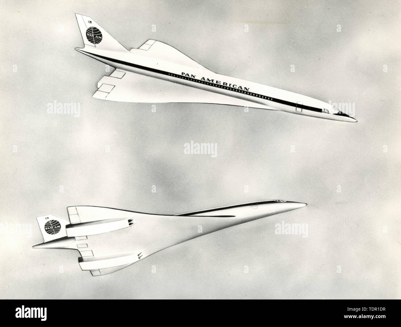 Concorde aereo Pan American, rendering artistica degli anni settanta Foto Stock