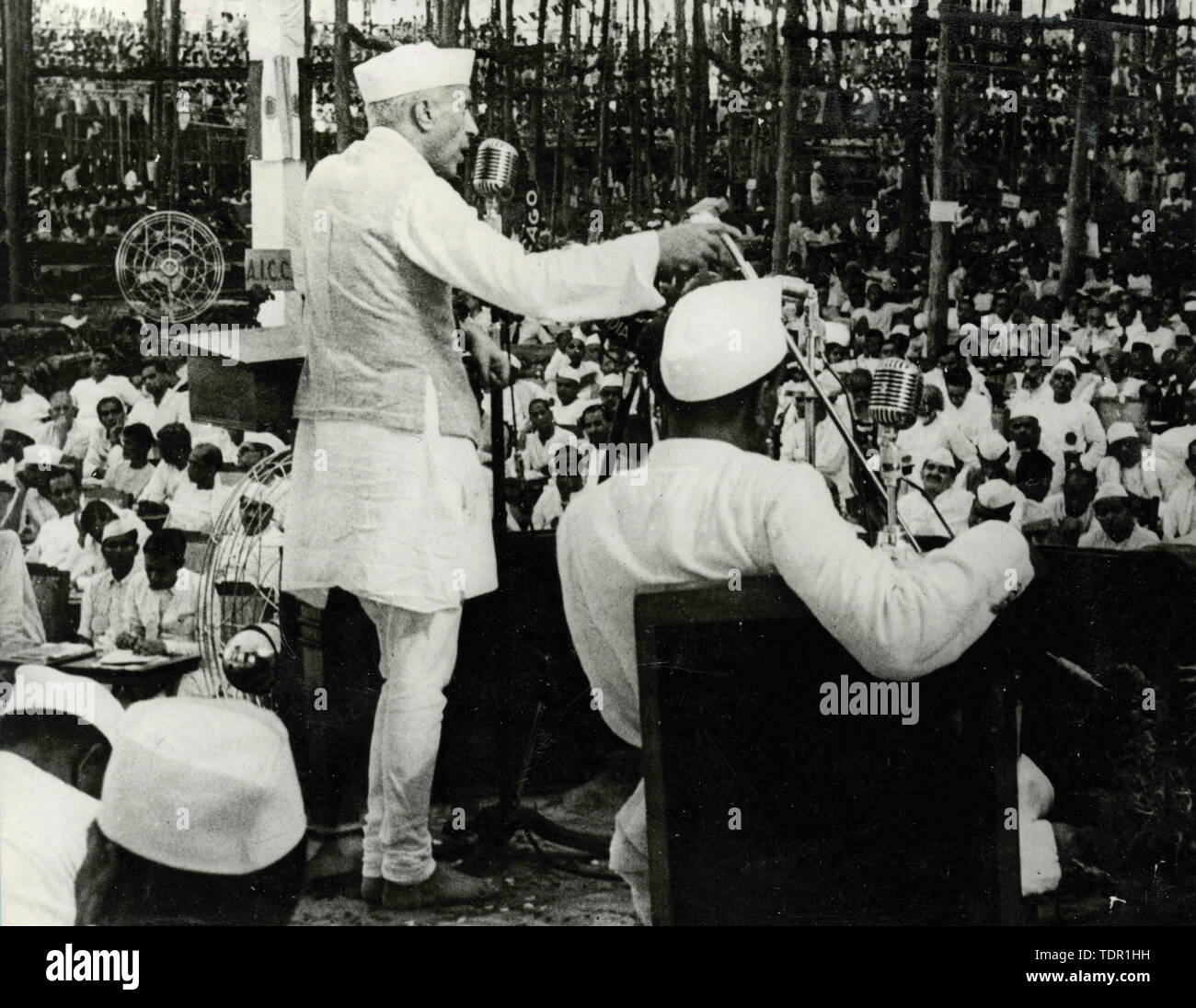 Jawaharlal Nehru diventa PM del nuovo stato indipendente di India, Agosto 1947 Foto Stock