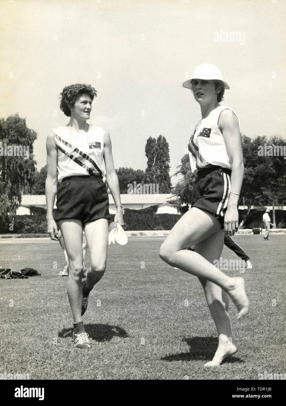 Guide australiano di norma Croker Fleming e Betty Cuthbert, Olimpiadi 1972, Monaco di Baviera, Germania Foto Stock