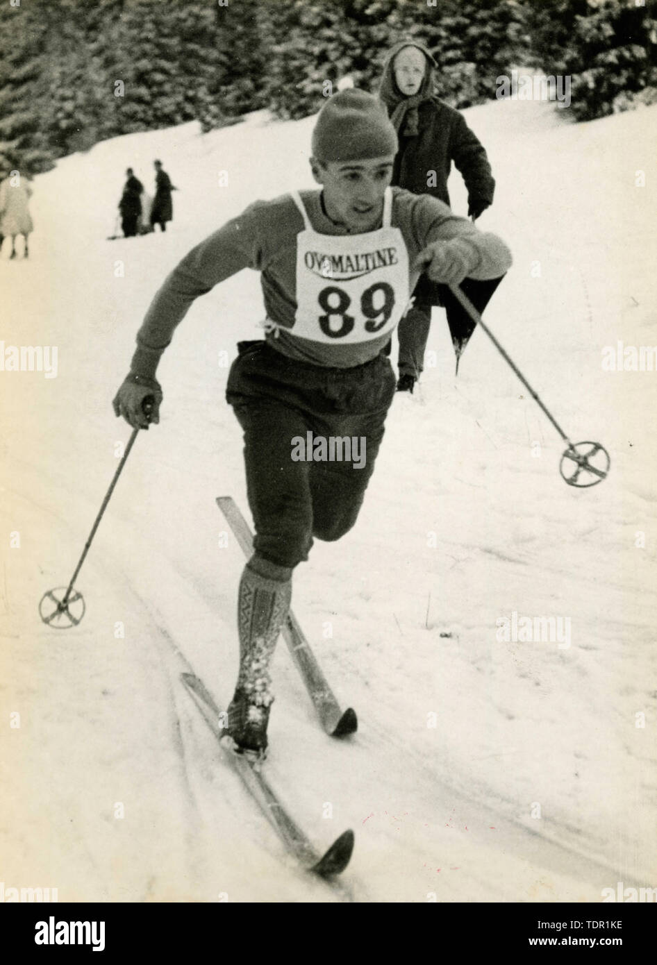 Sciatore italiano Giulio De Florian, 1960s Foto Stock