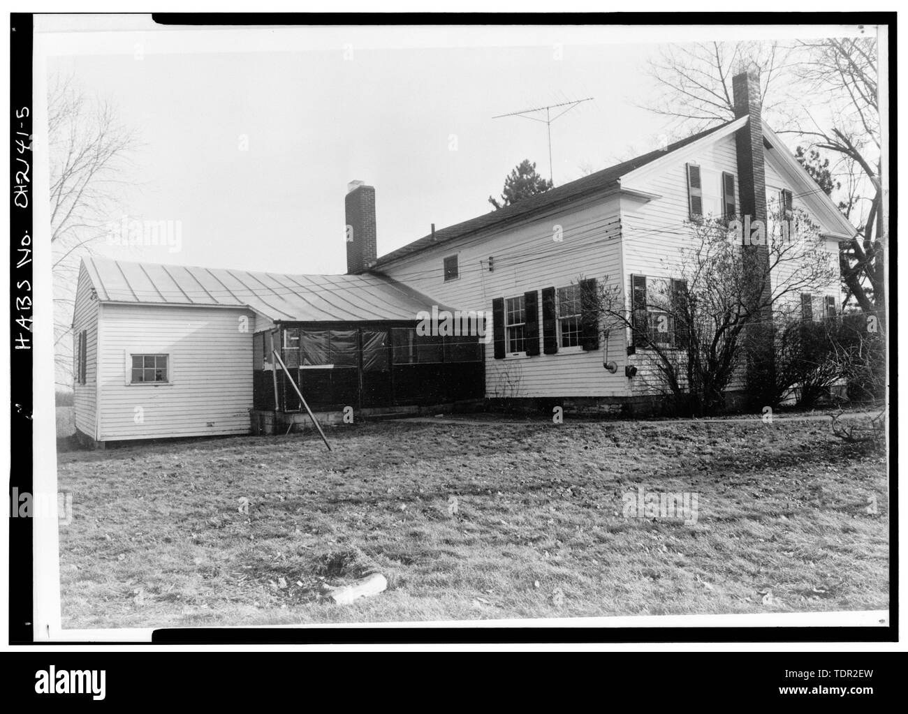 Fotografia della fotografia di Steckel fotografi, febbraio 10, 1973. Stampa originale nel campo dei record. A nord-ovest di elevazione. - Casa Abbott-Page, Mason, Strada Statale Route 13 prossimità, Milano, Erie County, OH Foto Stock