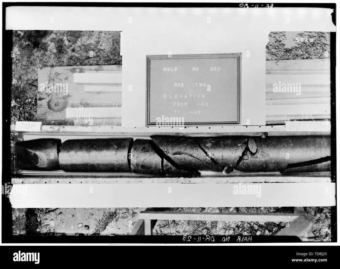 Fotografo sconosciuto core non datata campione, trapanare il foro 207. - Progetto Bonneville, Columbia River, 1 miglio a nord-est di uscita 40, al di fuori della Interstate 84, Bonneville, Multnomah County, o Foto Stock