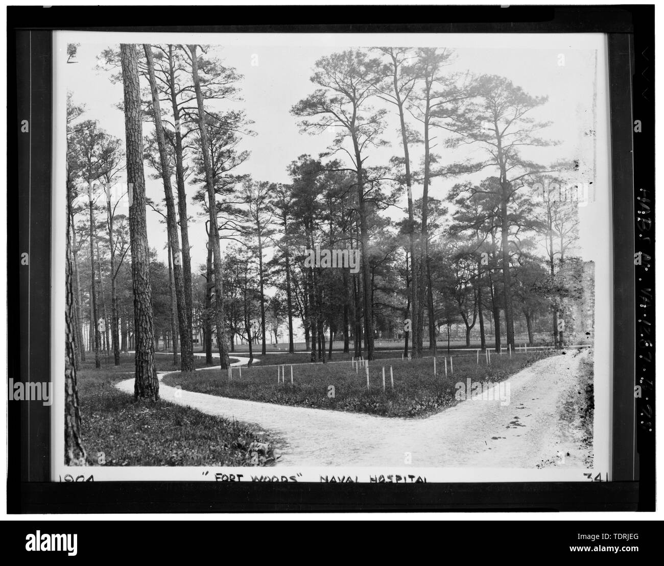 Copia fotografica del Fort boschi, fotografie in bianco e nero, datata 23 marzo 1901 - Portsmouth Naval Hospital, medico ufficiale di quarti C, lato Ovest Williamson Drive, 400 metri a sud di Rixey Drive, Portsmouth, Portsmouth, VA Foto Stock