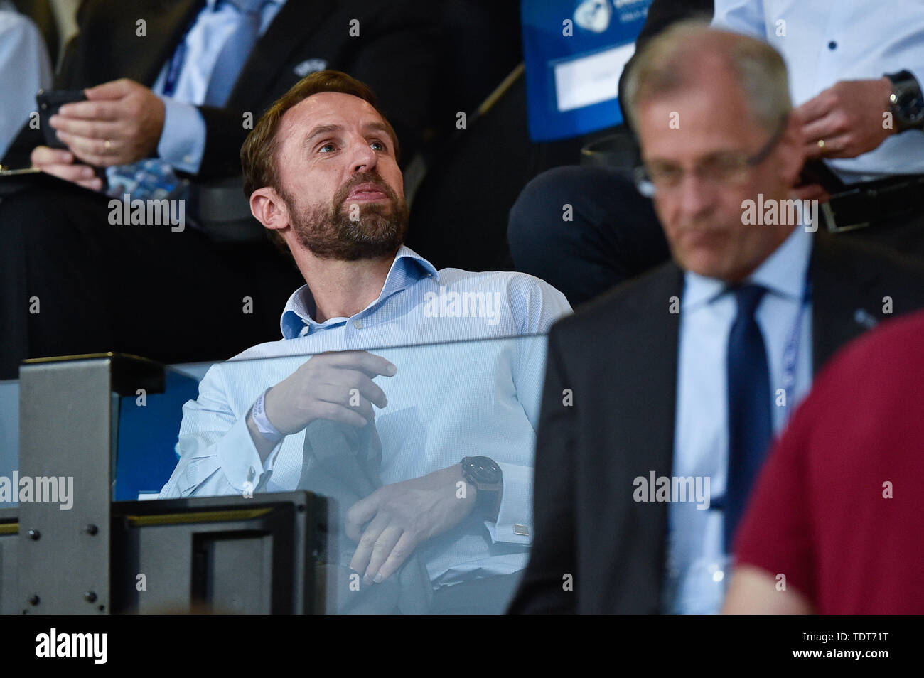 Cesena, Italia. Il 18 giugno, 2019. Inghilterra allenatore Gareth Southgate durante il 2019 UEFA EURO U-21 gara di campionato tra Inghilterra U-21 e Francia U-21 a Orogel Stadium 'Dino Manuzzi', Cesena, Italia il 18 giugno 2019. Foto di Giuseppe mafia. Credit: UK Sports Pics Ltd/Alamy Live News Foto Stock